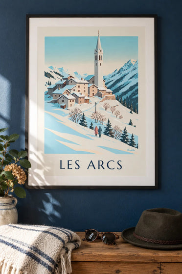 Plakat Les Arcs, Villaroger pod śniegiem : w ramie na ścianie