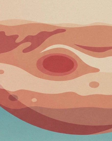 La grande tache rouge de Jupiter au milieu des bandes crème et orangées