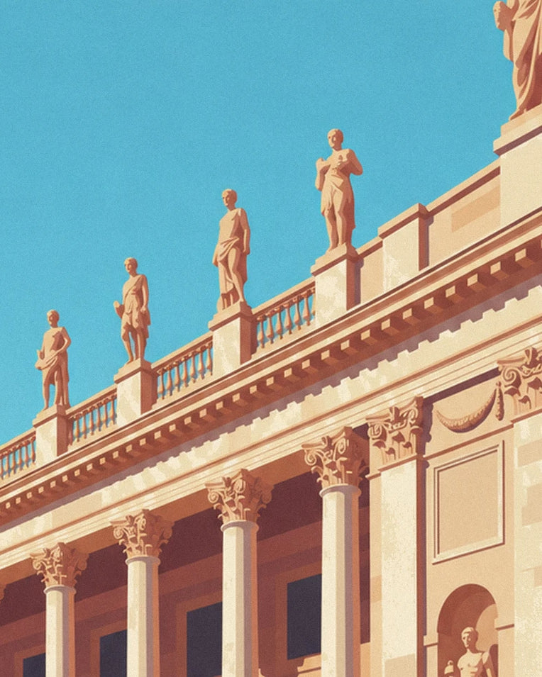 Grand Théâtre and Place de la Comédie in Bordeaux poster: close-up detail