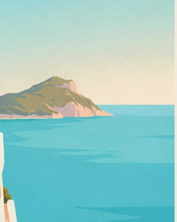 cap Canaille rising in the distance above a calm turquoise sea