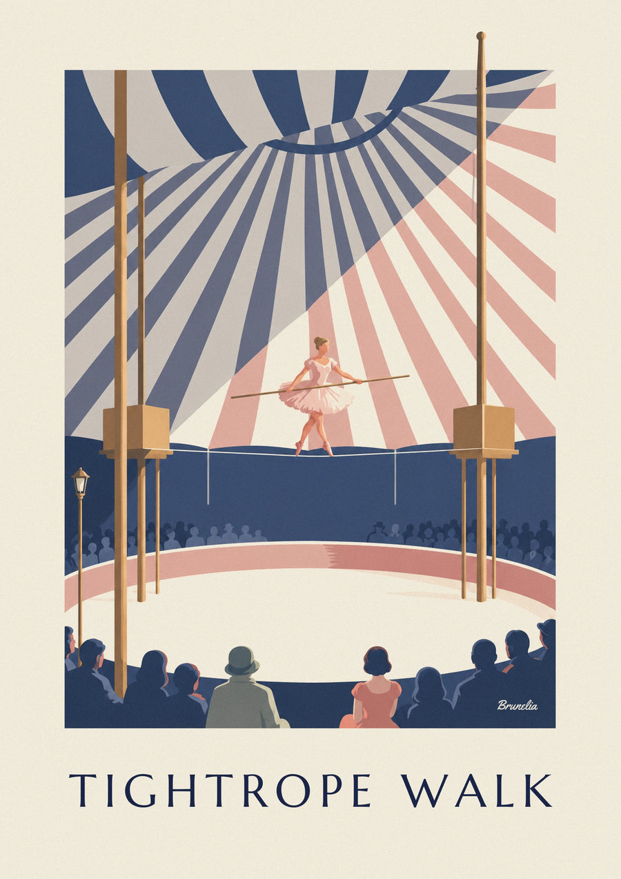 Big top tightrope acrobat poster