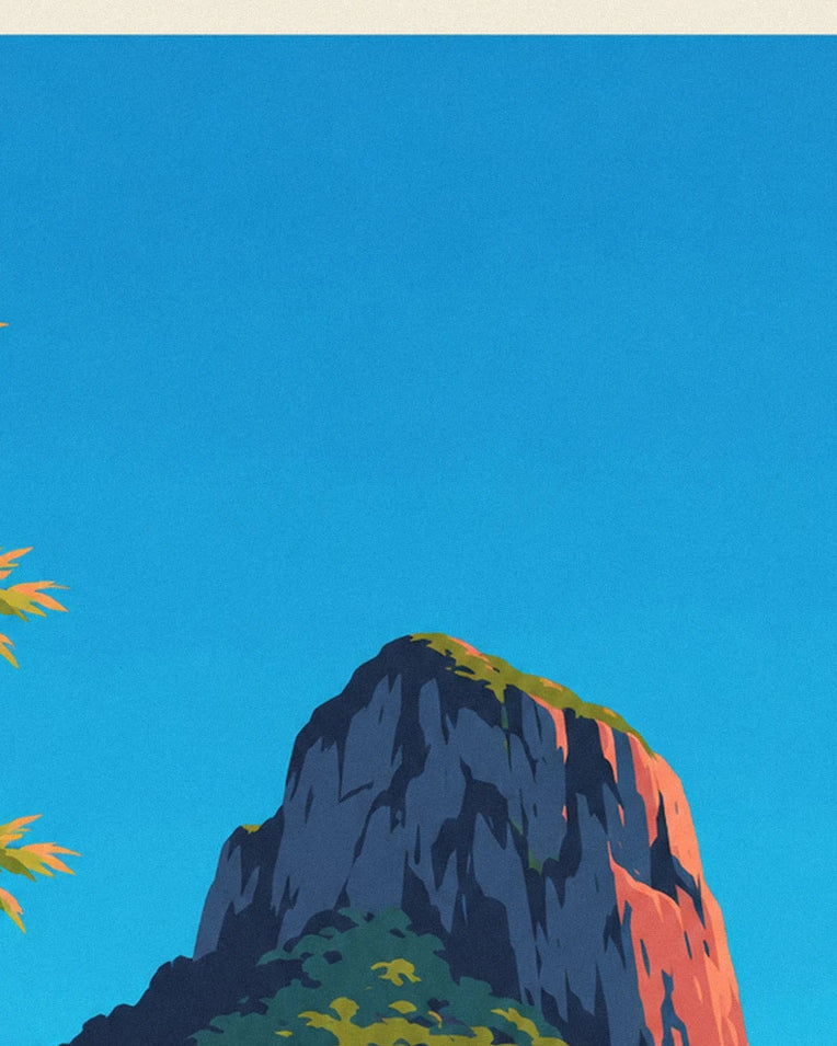 Le Morne Brabant and Mauritius lagoon poster: close-up detail