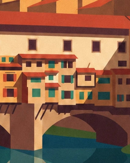 Les maisons ocre aux volets verts du Ponte Vecchio, au-dessus de l’Arno