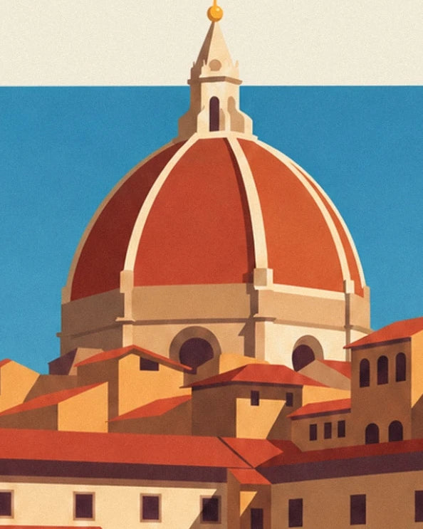 La coupole rouge du Duomo de Florence au-dessus des toits ocre