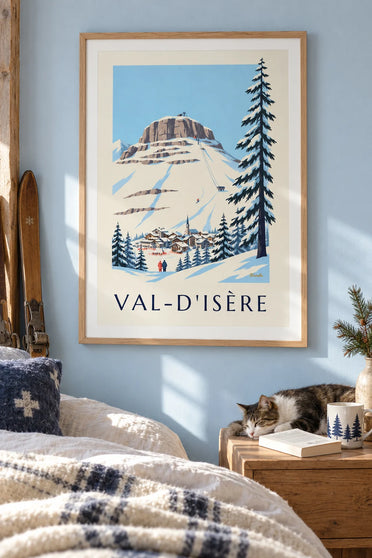 Plakat Face de Bellevarde i olimpijski zjazd w Val-d'Isère: w ramie na ścianie