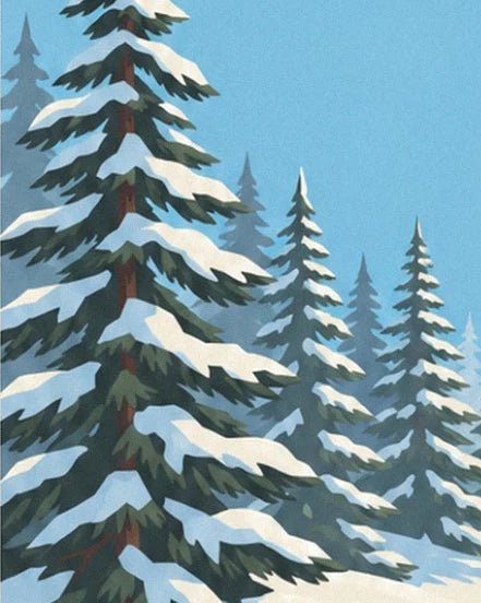 Les sapins aux branches couvertes de neige sous le ciel bleu