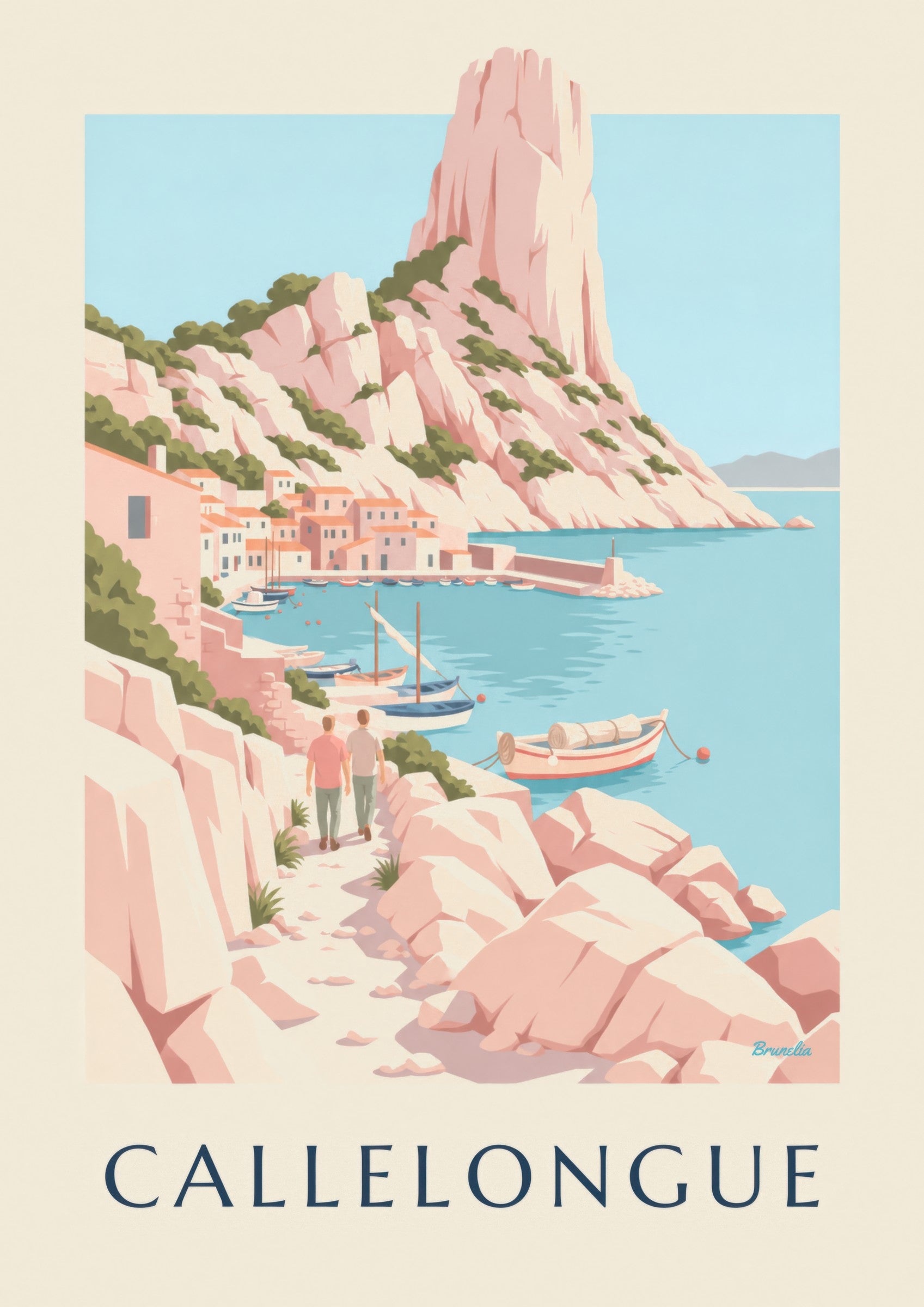 Affiche Callelongue, petit port des calanques: zbliżenie szczegółu