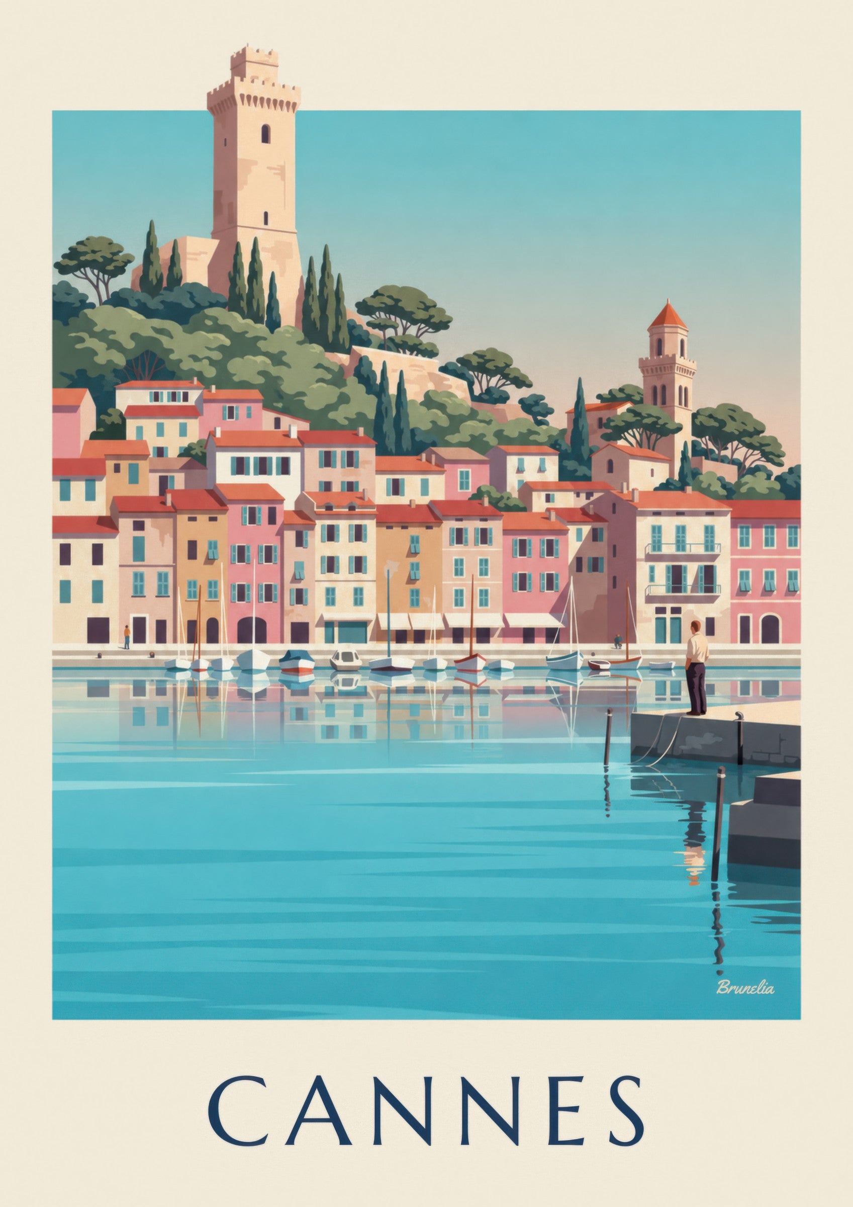 Affiche Vieux-Port de Cannes et Le Suquet: zbliżenie szczegółu