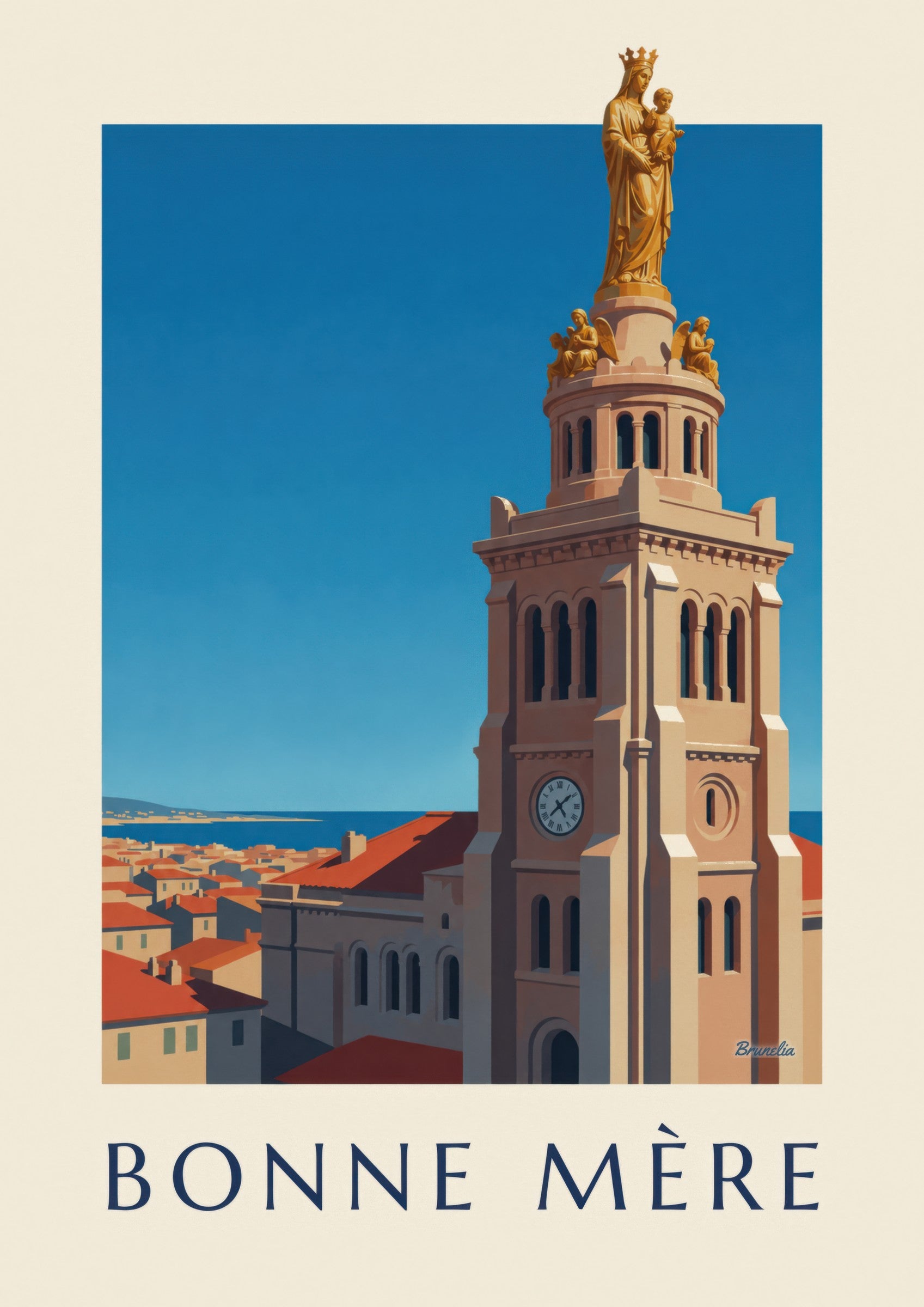 Affiche Bonne Mère dorée à Marseille: zbliżenie szczegółu