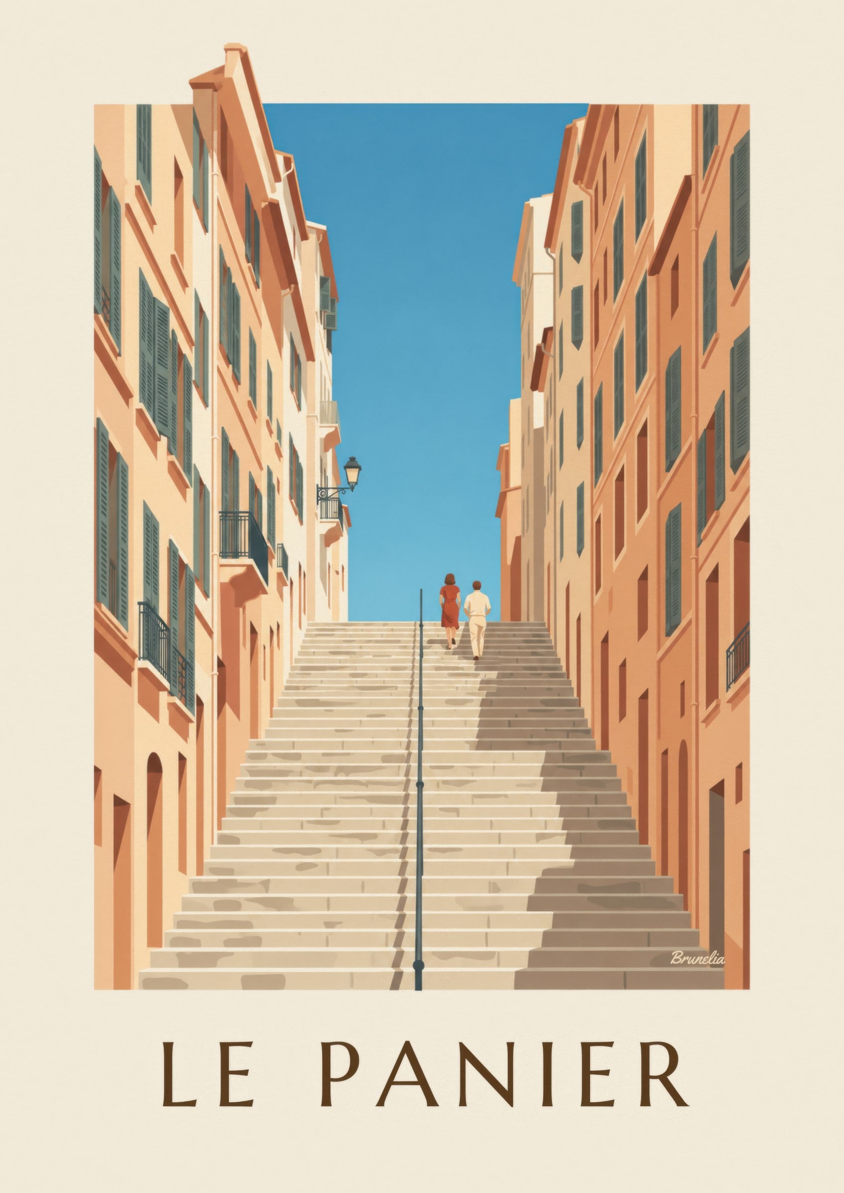 Affiche escaliers de la Montée des Accoules: zbliżenie szczegółu