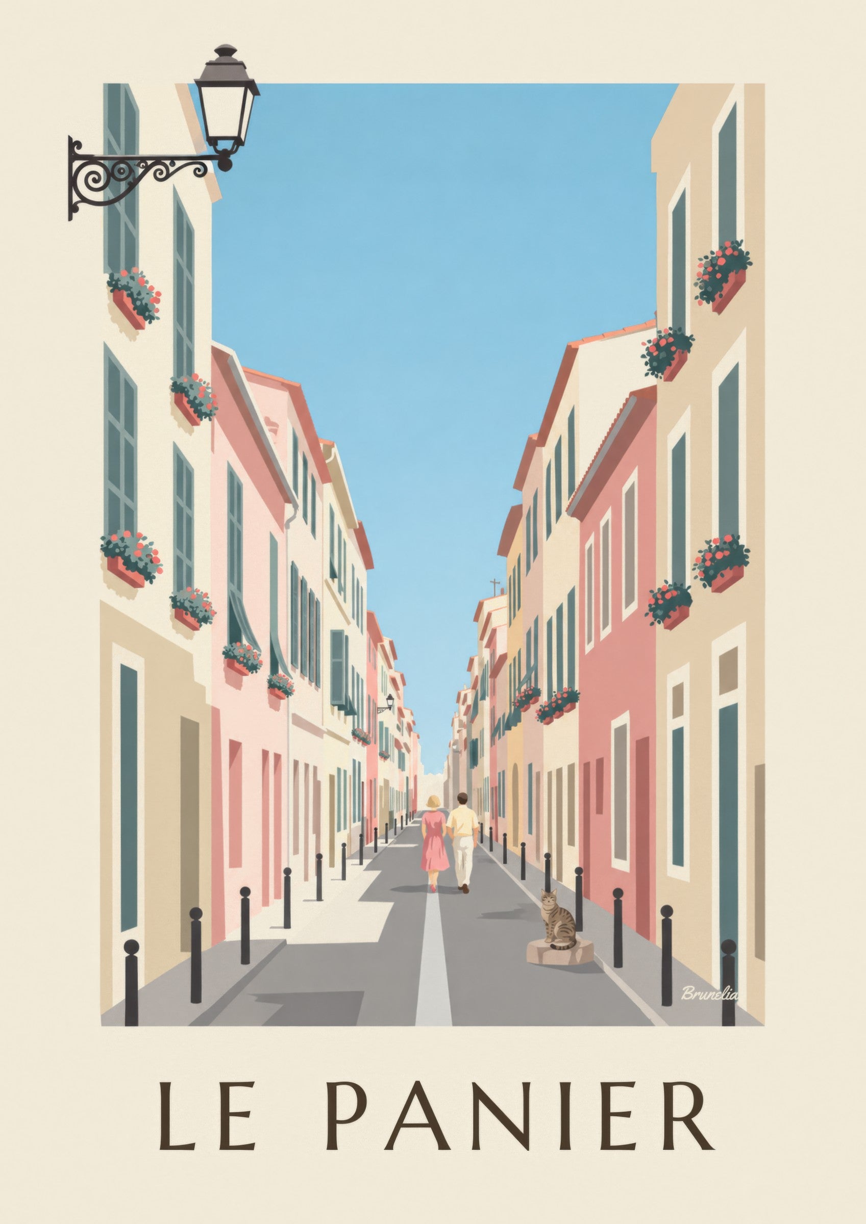 Affiche rue du Petit-Puits au Panier à Marseille: zbliżenie szczegółu