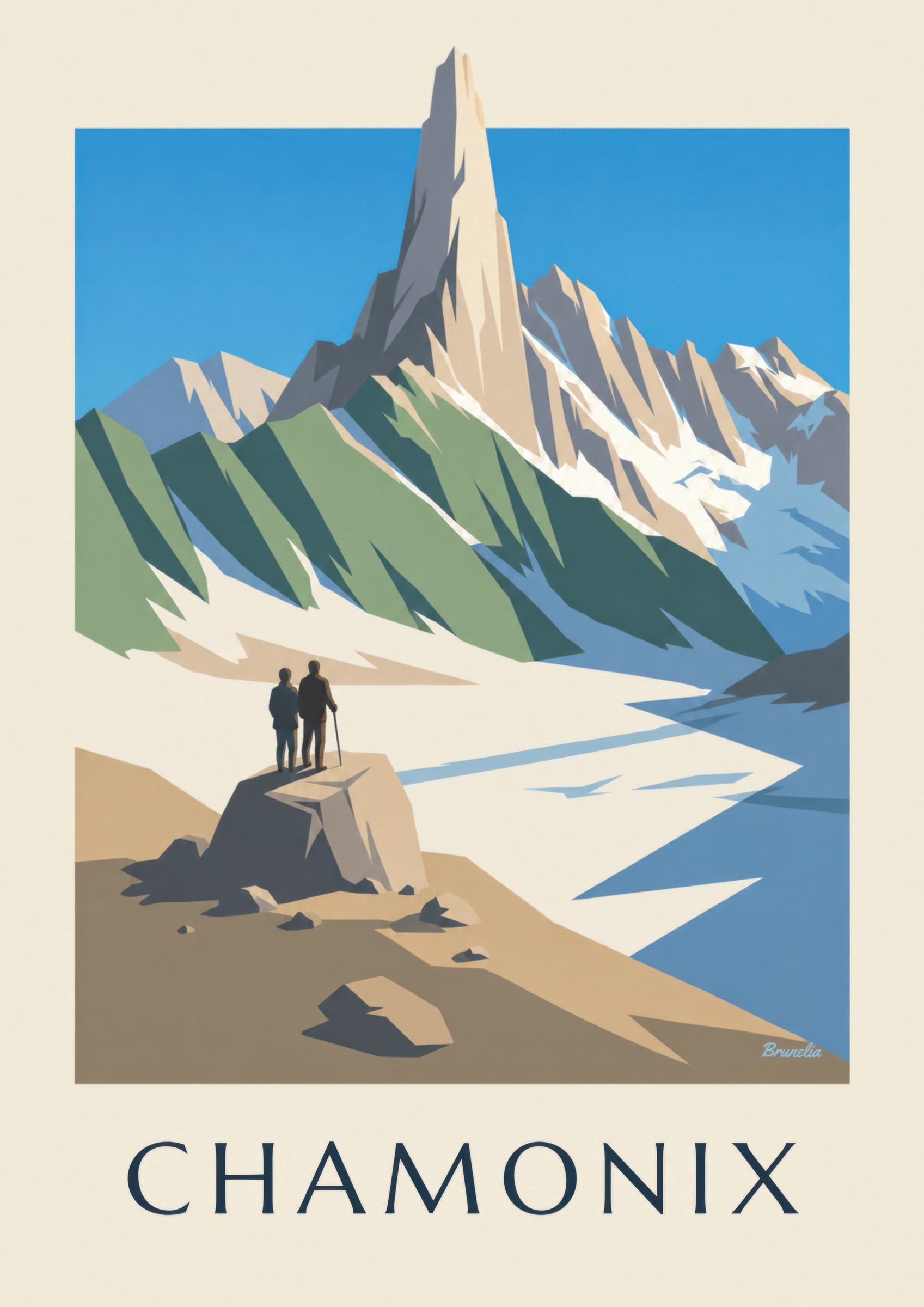 Plakat Chamonix, Iglica Dru: zbliżenie szczegółu
