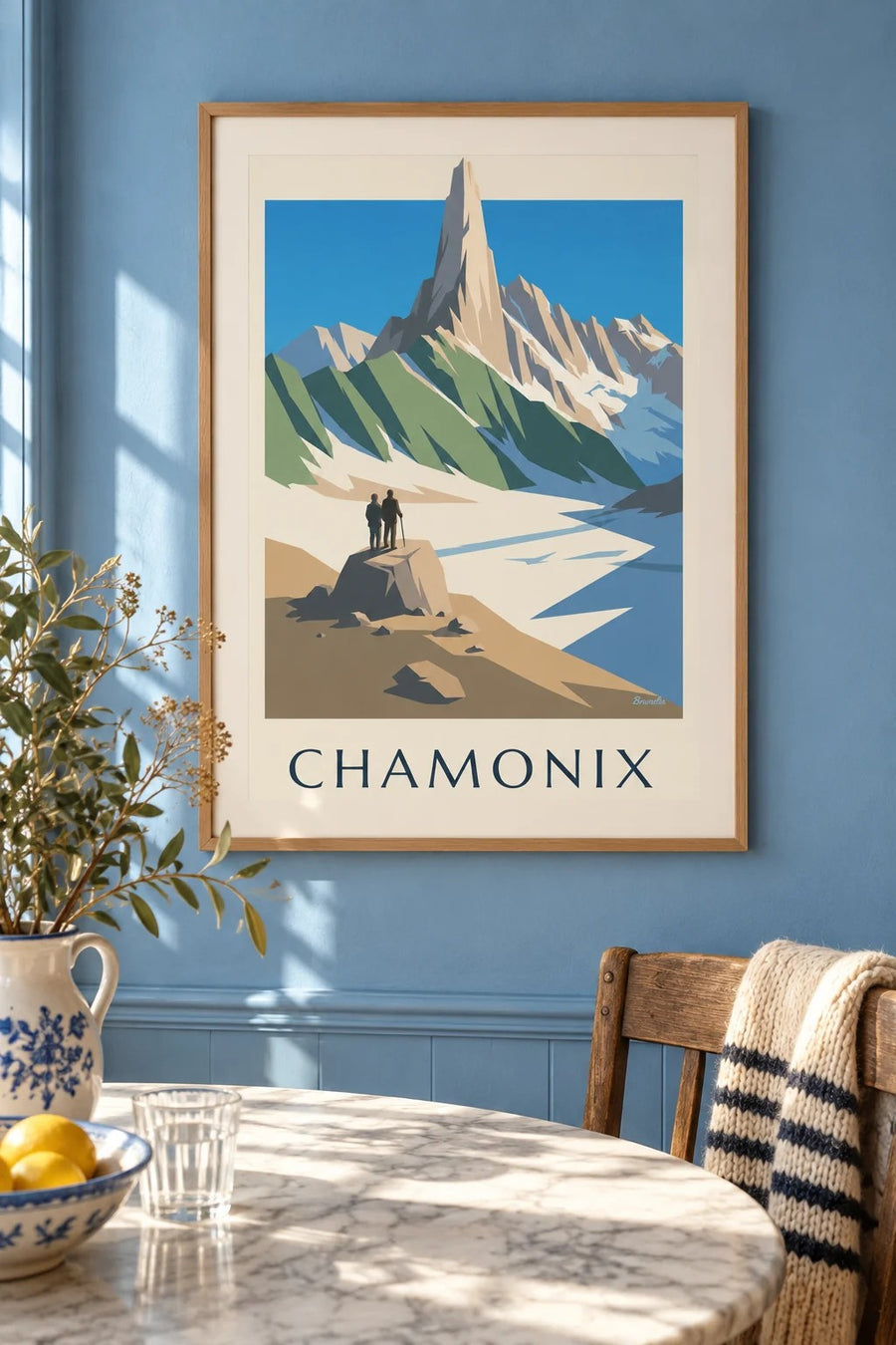 Plakat Chamonix, Iglica Dru : w ramie na ścianie