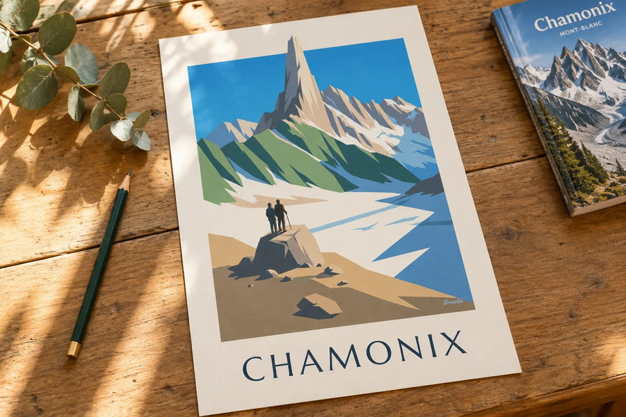 Plakat Chamonix, Iglica Dru : na stole