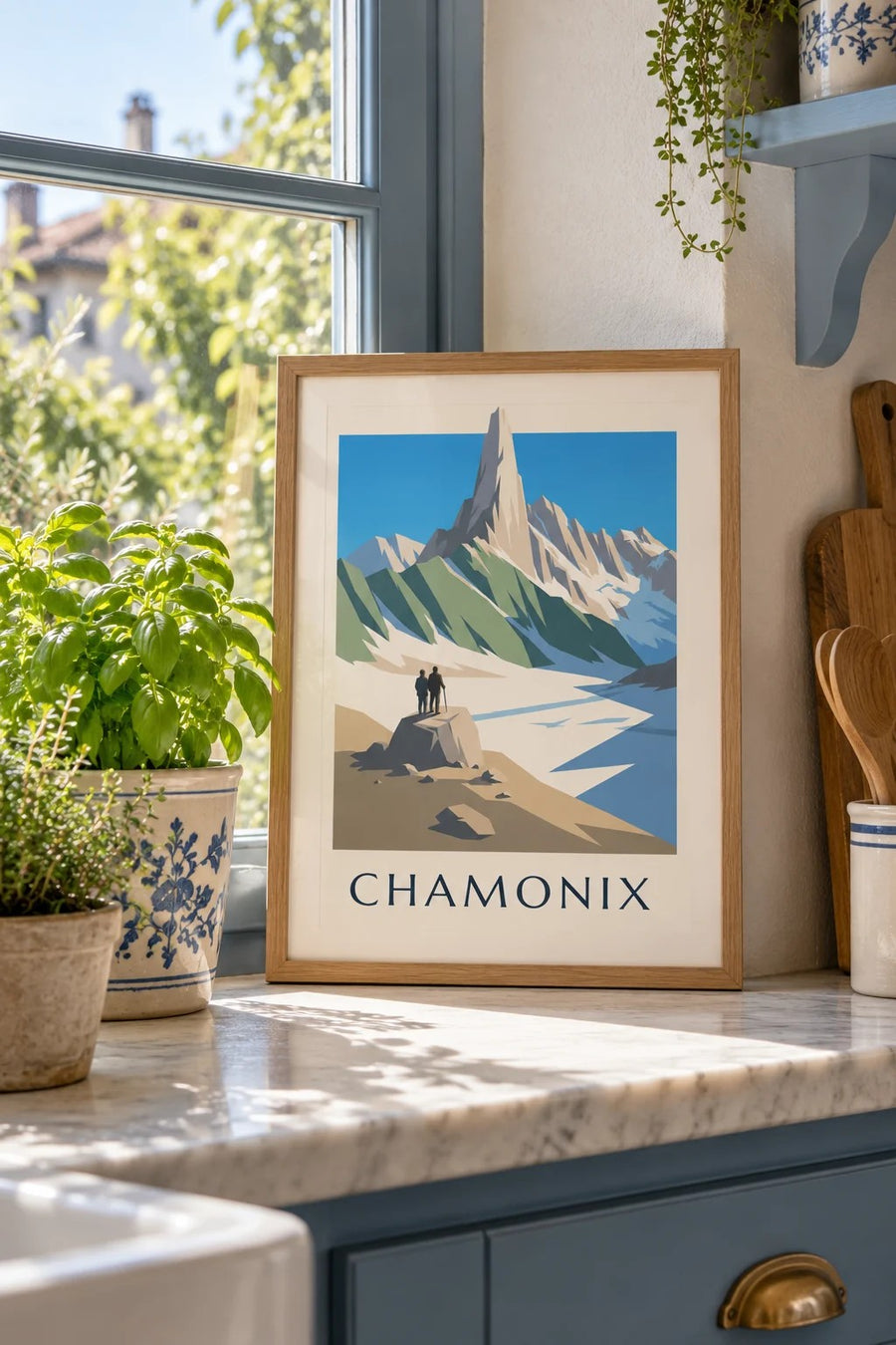 Plakat Chamonix, Iglica Dru : mały format A4 w ramie