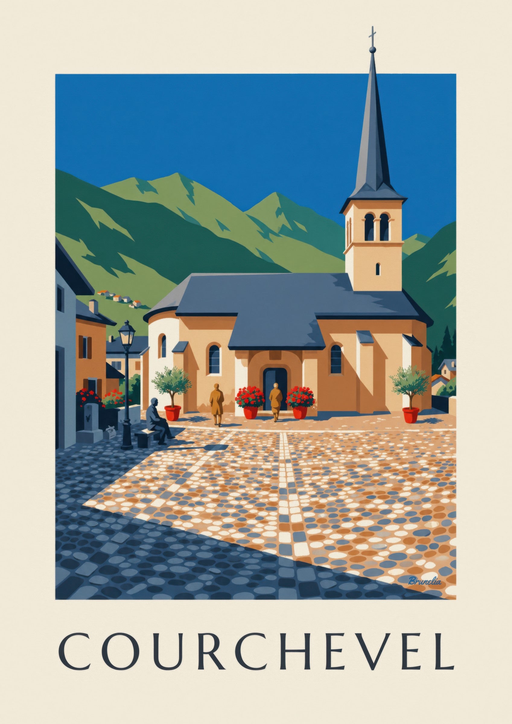 Affiche Courchevel, église de Saint-Bon: zbliżenie szczegółu