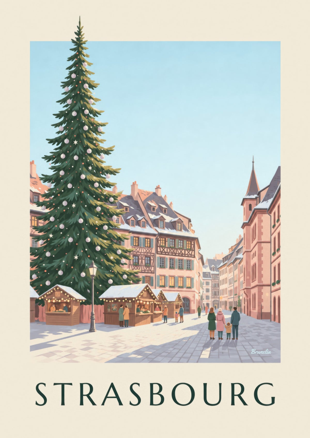 Plakat jarmarku bożonarodzeniowego w Strasburgu
