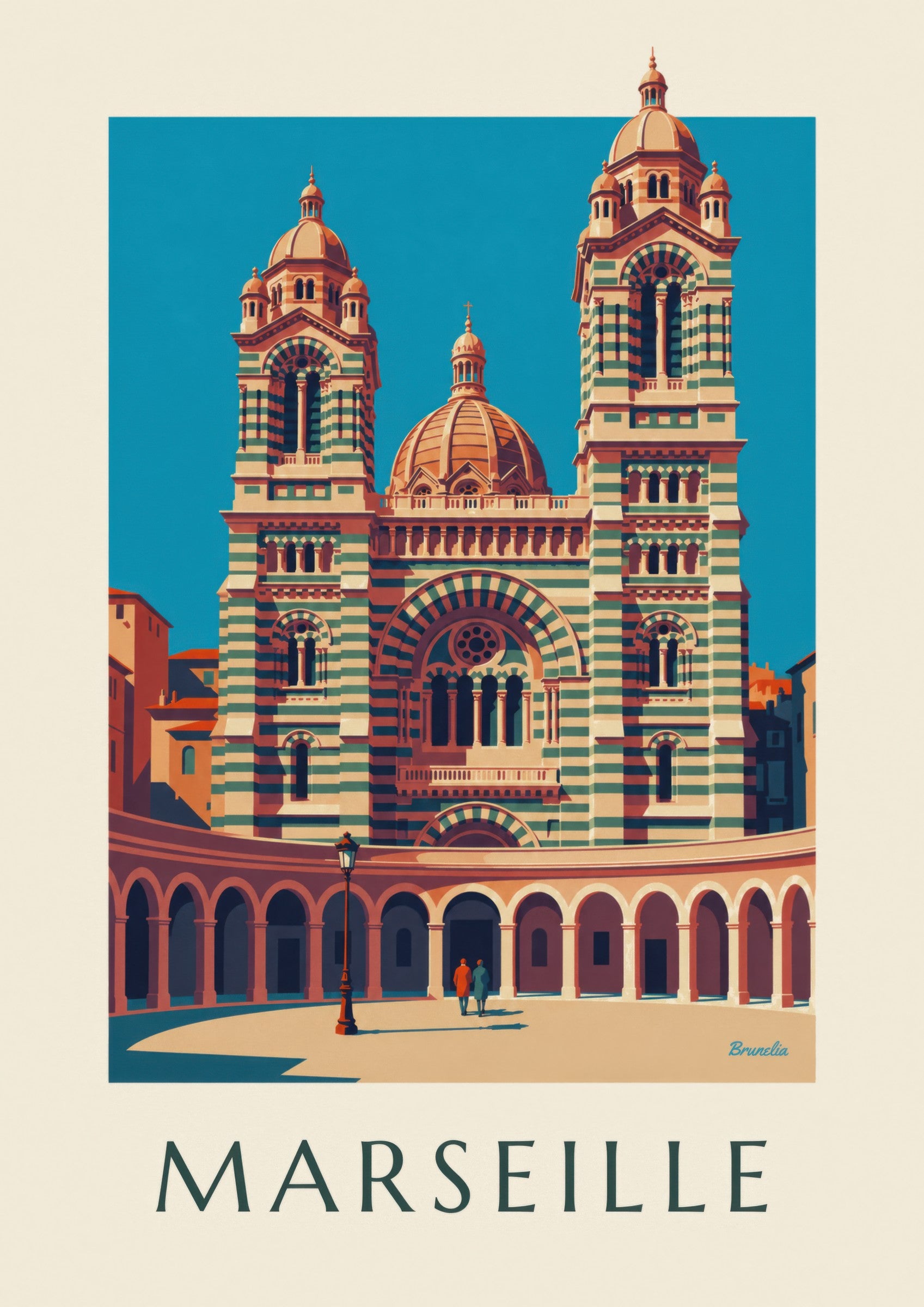 Affiche cathédrale de la Major à Marseille: zbliżenie szczegółu