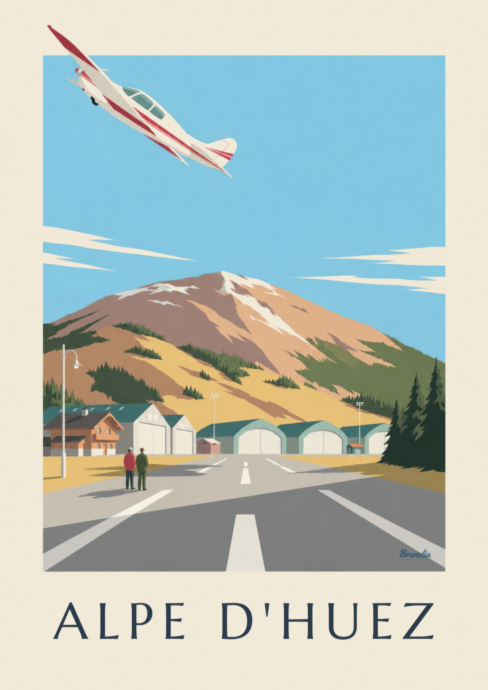 Plakat altiportu Alpe d’Huez: zbliżenie szczegółu