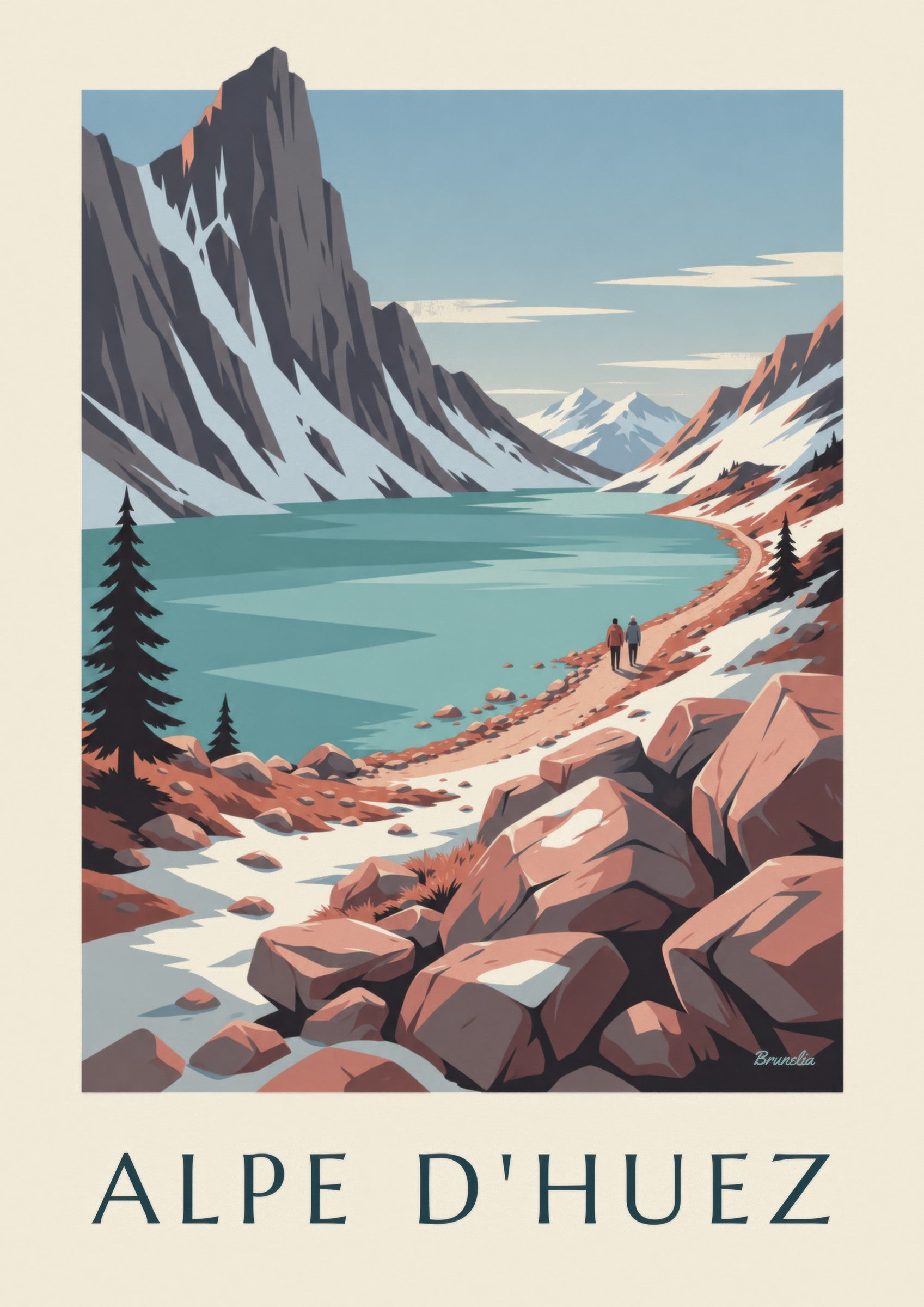 Plakat Lac Blanc w masywie Grandes Rousses: zbliżenie szczegółu