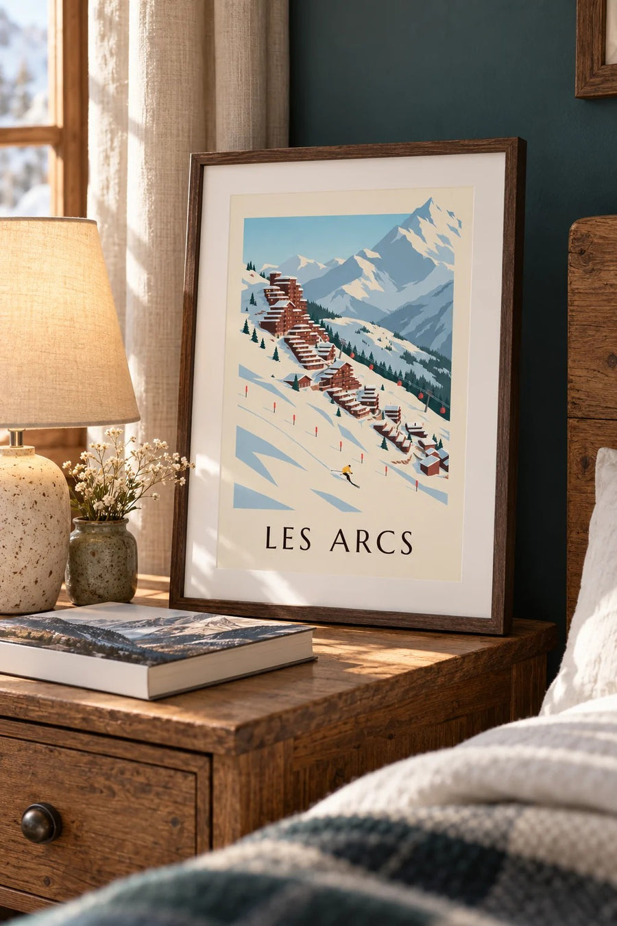 Plakat Les Arcs, tarasowa zabudowa Arc 2000 : mały format A4 w ramie