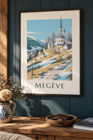 Plakat Megève, kaplice Kalwarii : w ramie na ścianie
