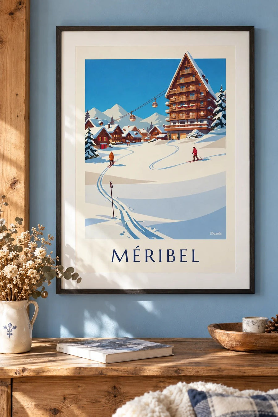 Plakat Méribel-Mottaret w słońcu : w ramie na ścianie