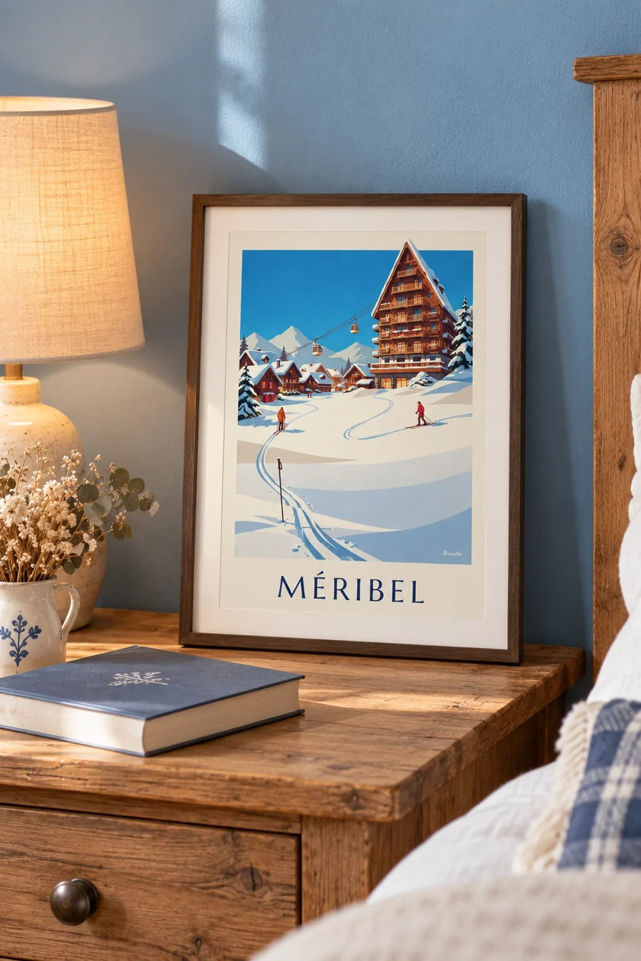 Plakat Méribel-Mottaret w słońcu : mały format A4 w ramie