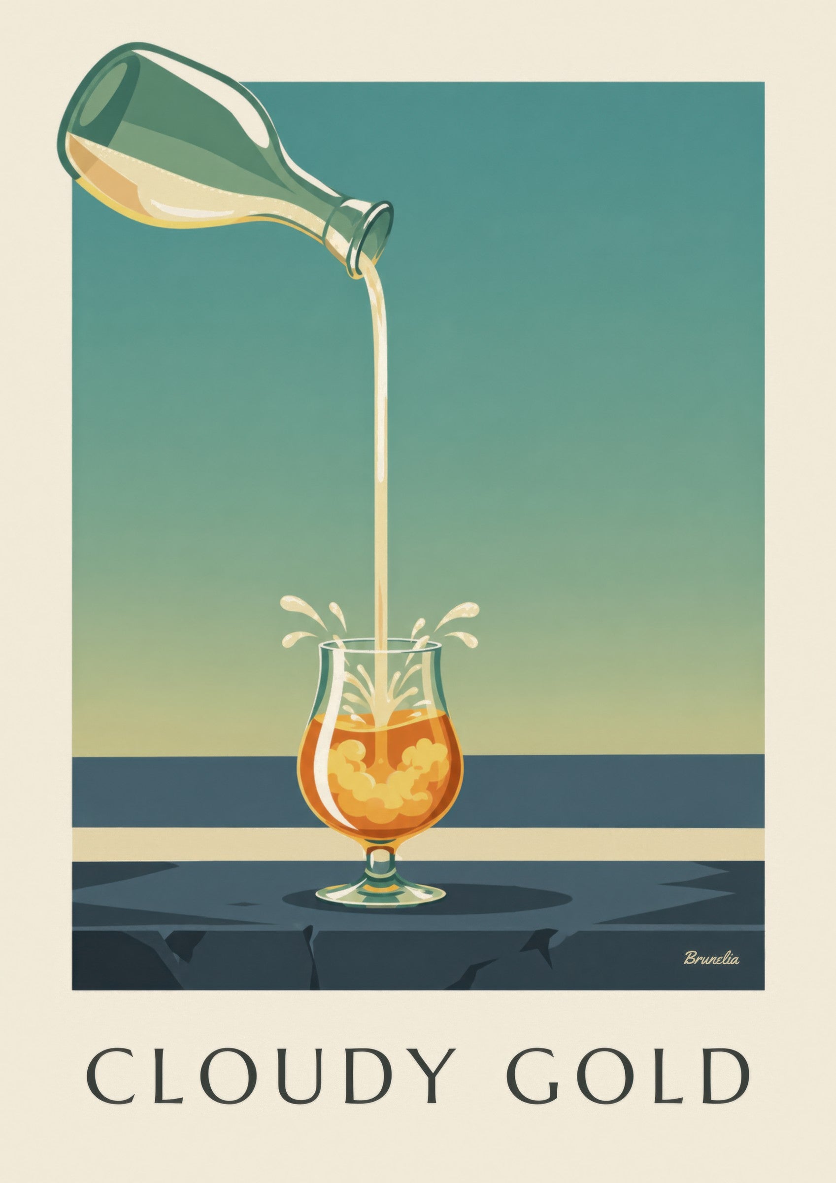 Affiche pastis et eau fraîche: zbliżenie szczegółu