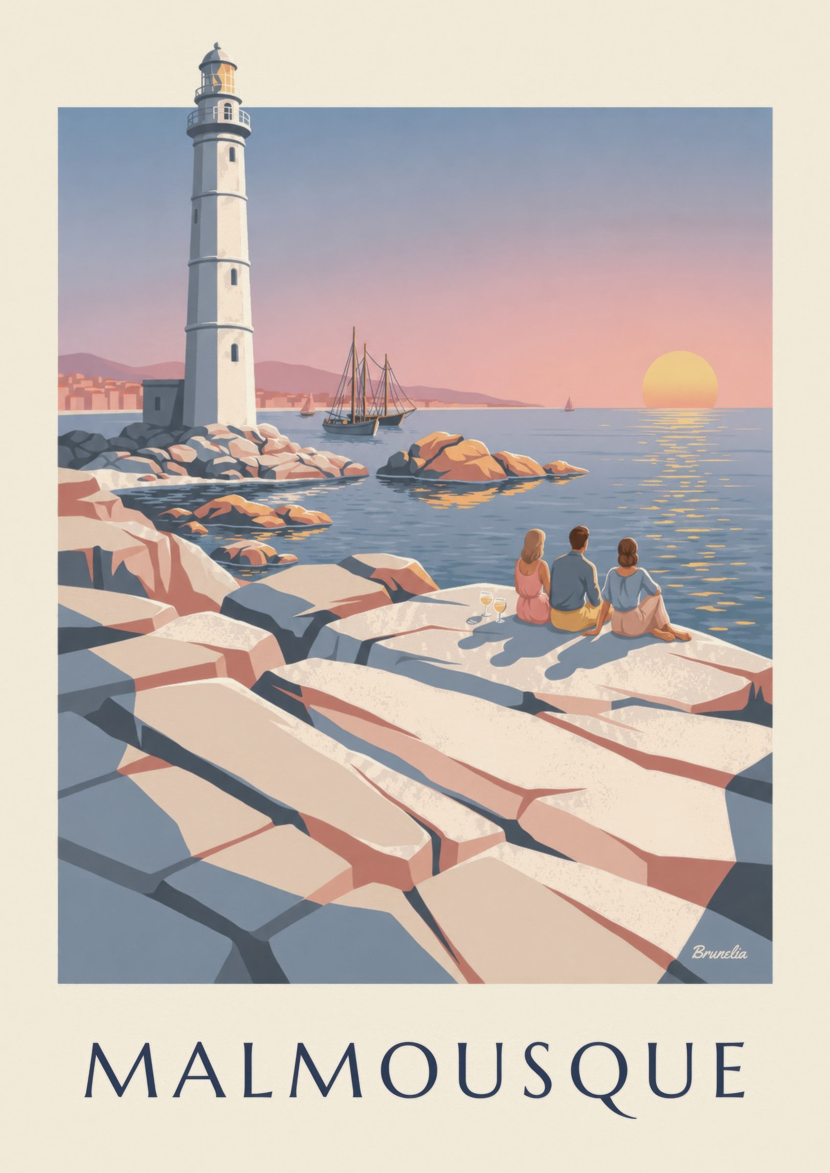 Affiche apéritif au coucher du soleil à Malmousque: zbliżenie szczegółu