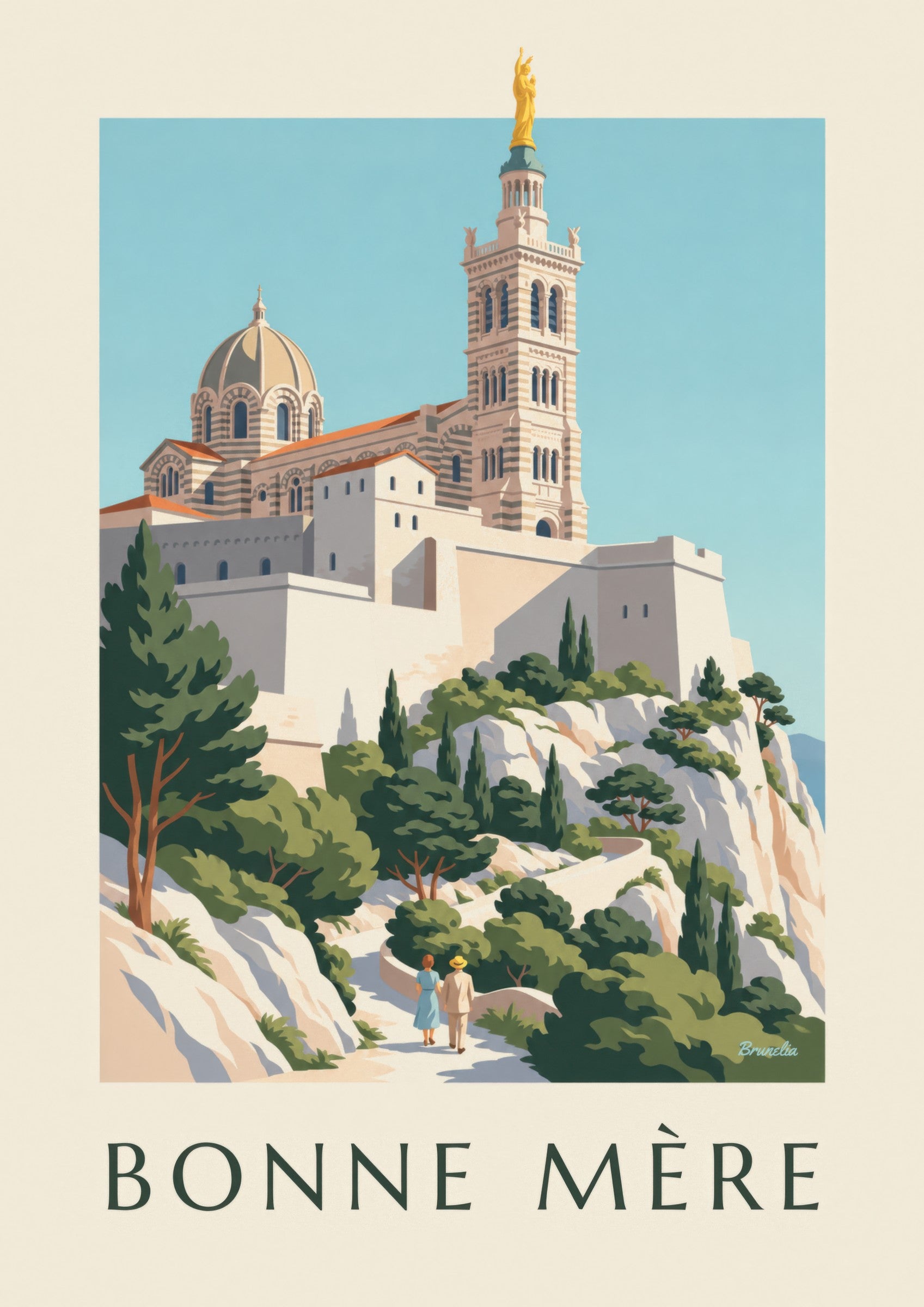 Plakat bazyliki Notre-Dame-de-la-Garde: zbliżenie szczegółu