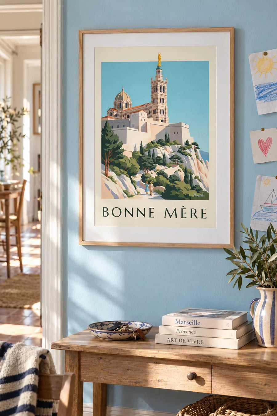 Plakat bazyliki Notre-Dame-de-la-Garde : w ramie na ścianie