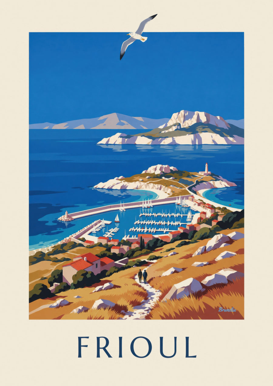 Plakat portu wysp Frioul w Marsylii