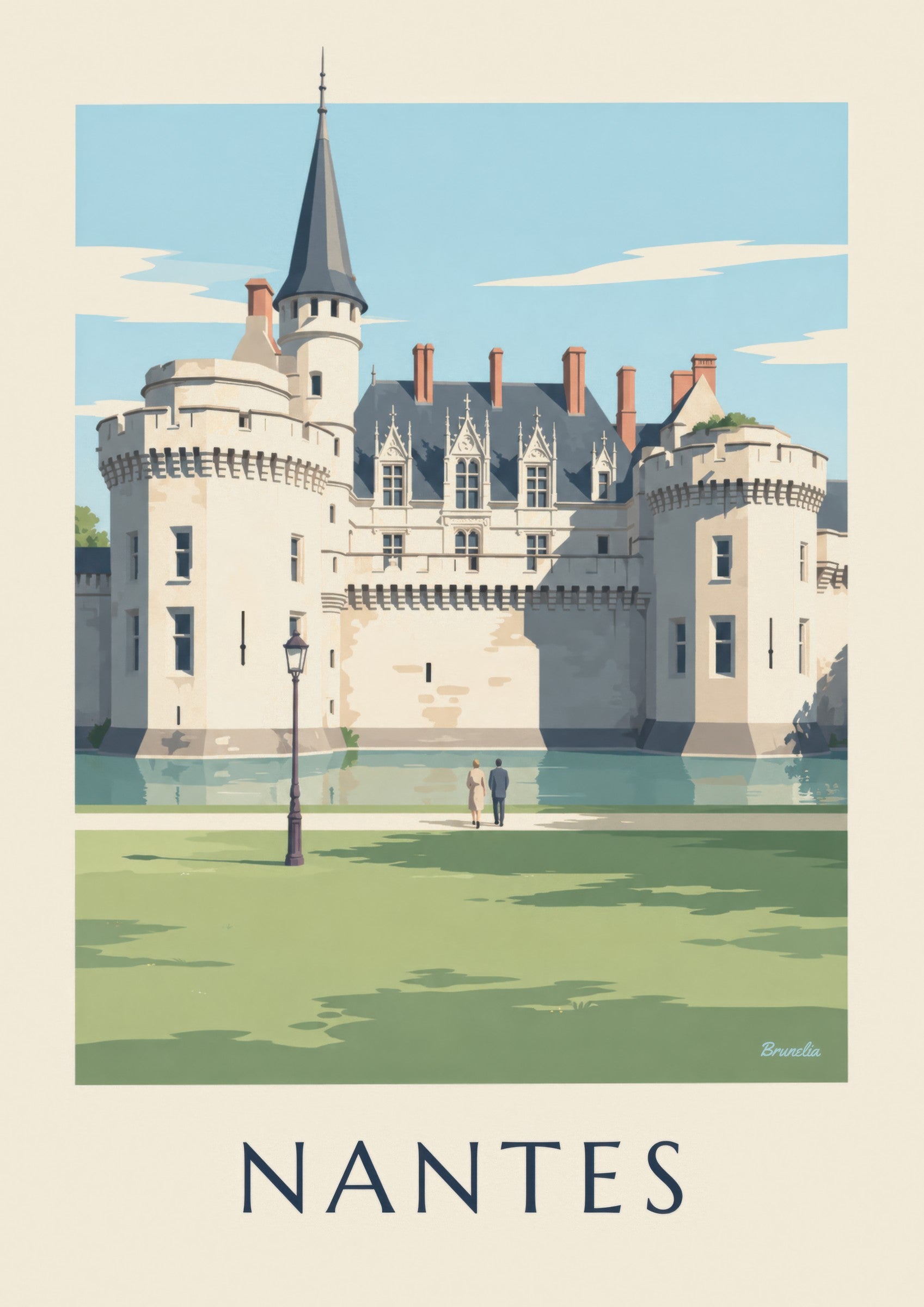 Plakat zamku książąt Bretanii w Nantes: zbliżenie szczegółu