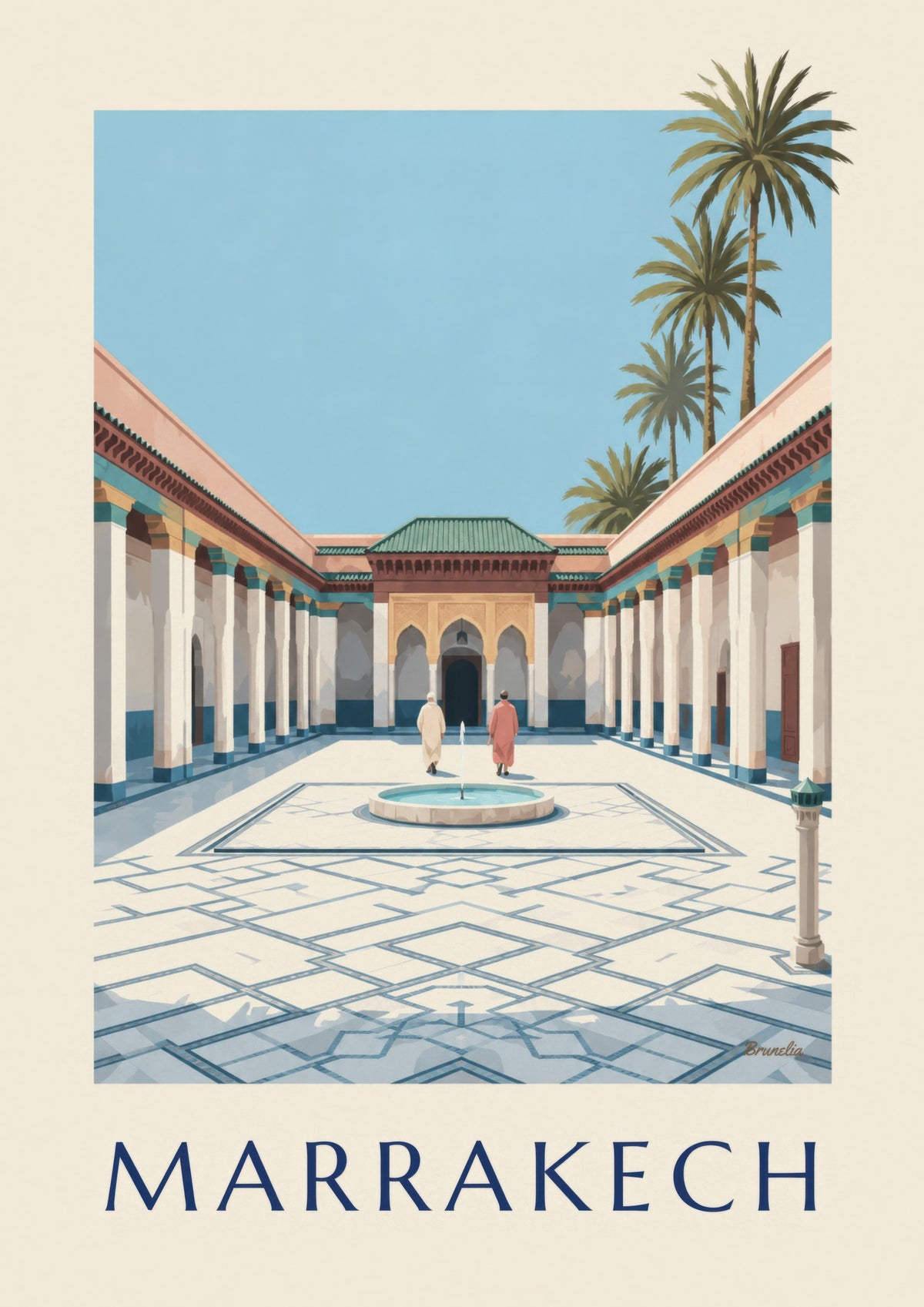 Plakat pałacu Bahia w Marrakeszu