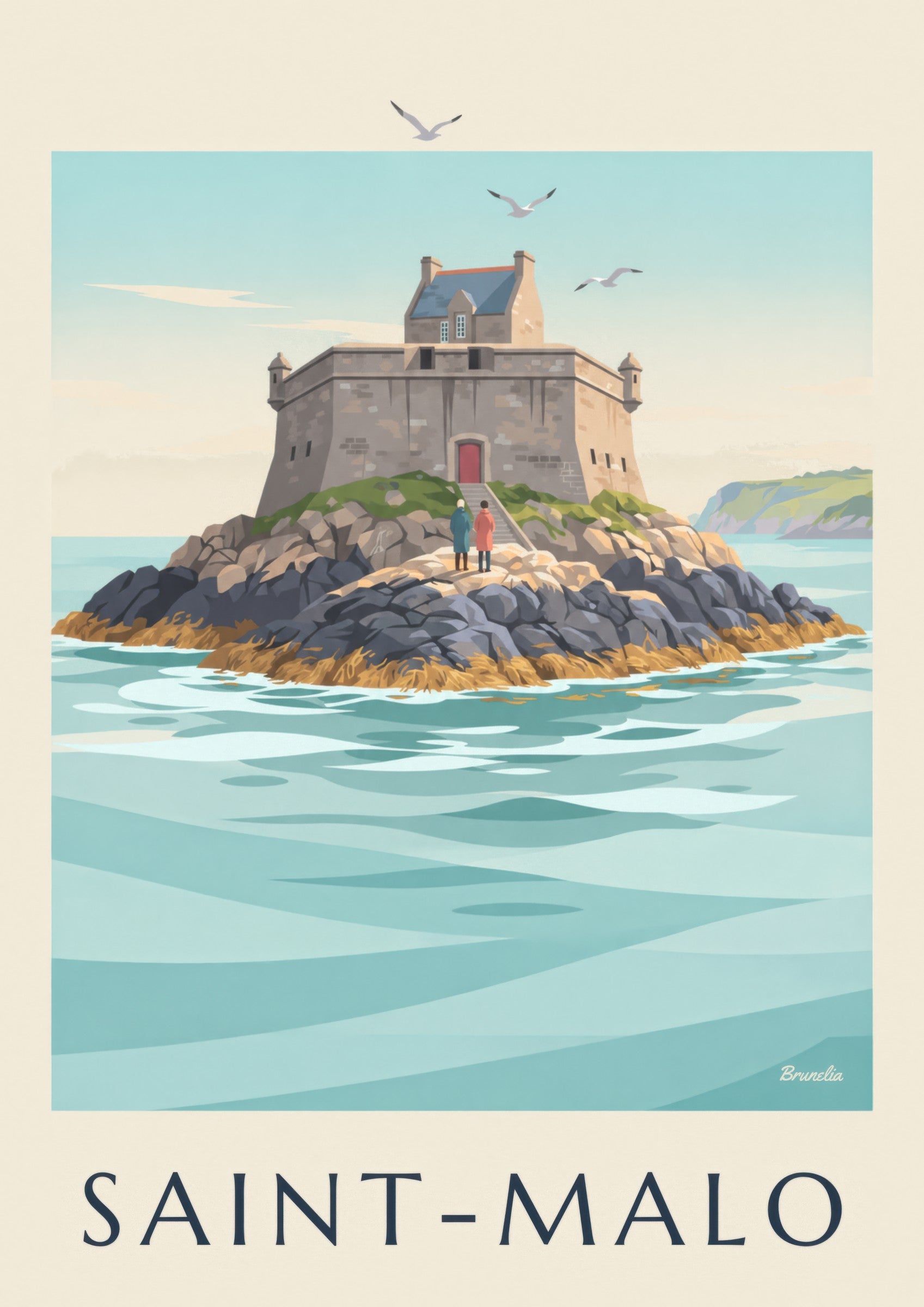 Affiche du fort du Petit Bé à Saint-Malo: zbliżenie szczegółu