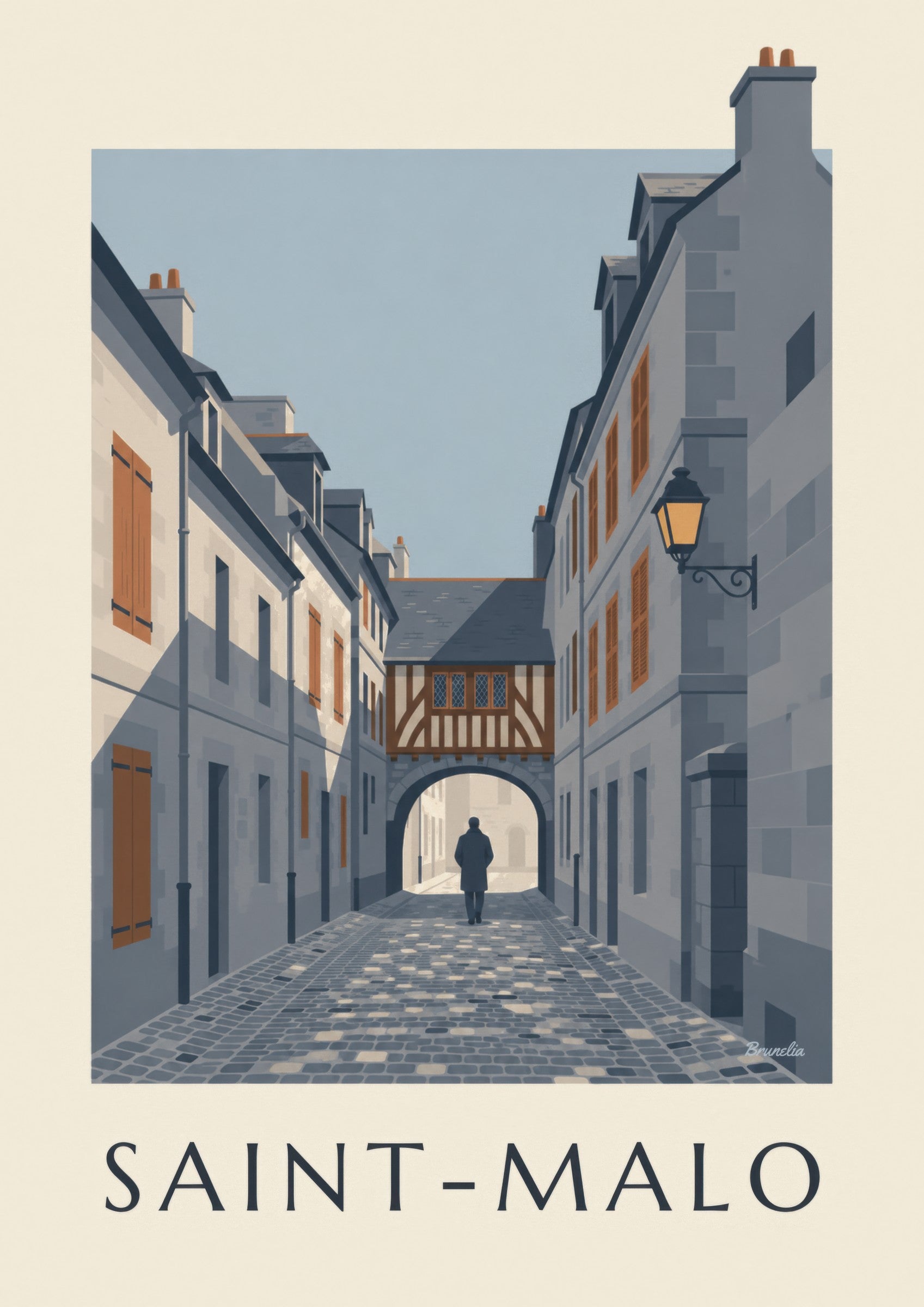Affiche ruelle de Saint-Malo intra-muros: zbliżenie szczegółu