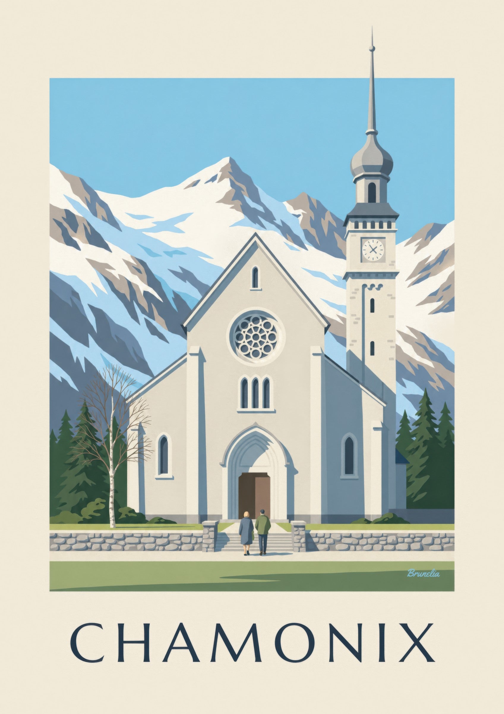 Affiche église Saint-Michel de Chamonix: zbliżenie szczegółu
