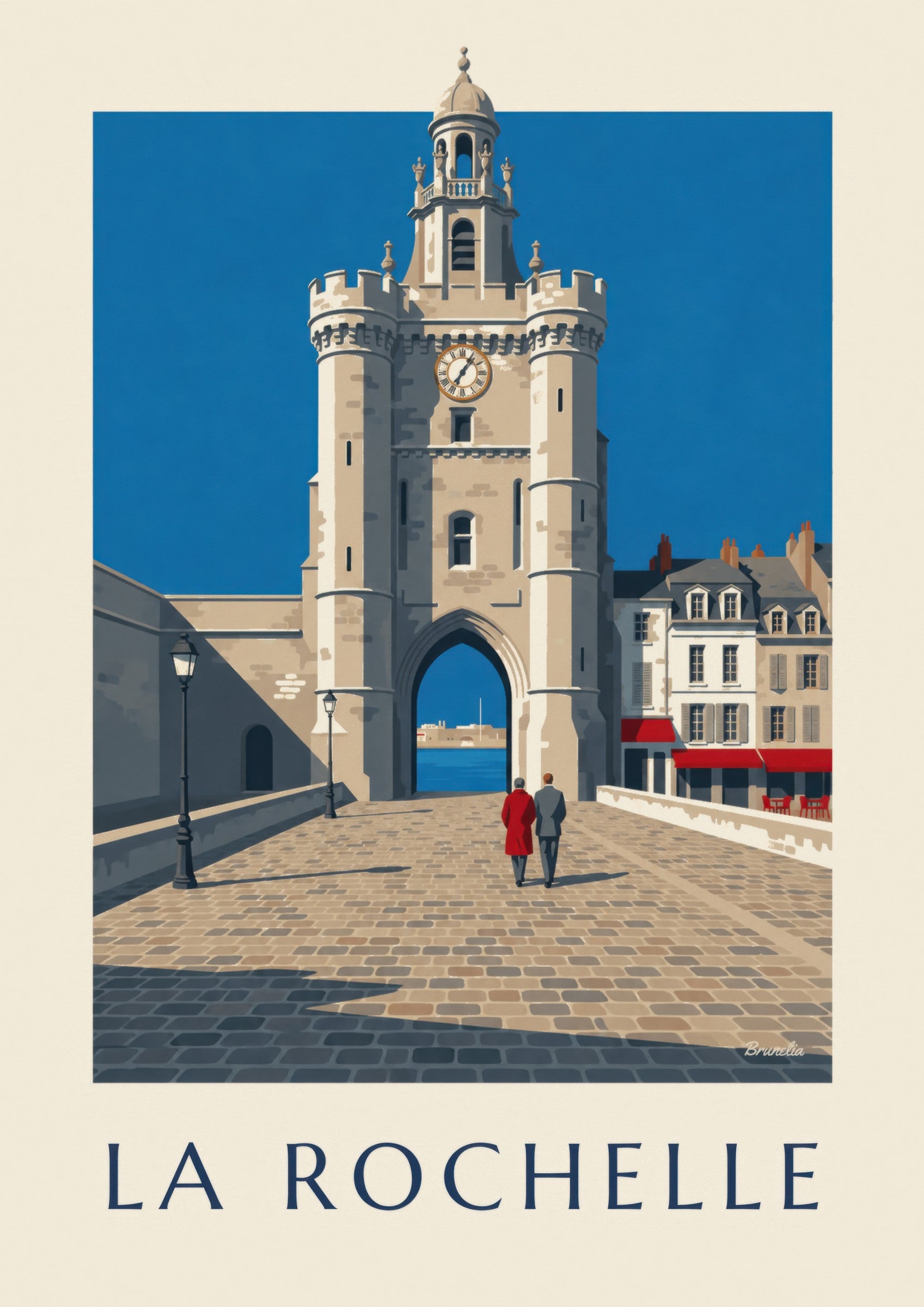 Affiche porte de la Grosse Horloge à La Rochelle: zbliżenie szczegółu
