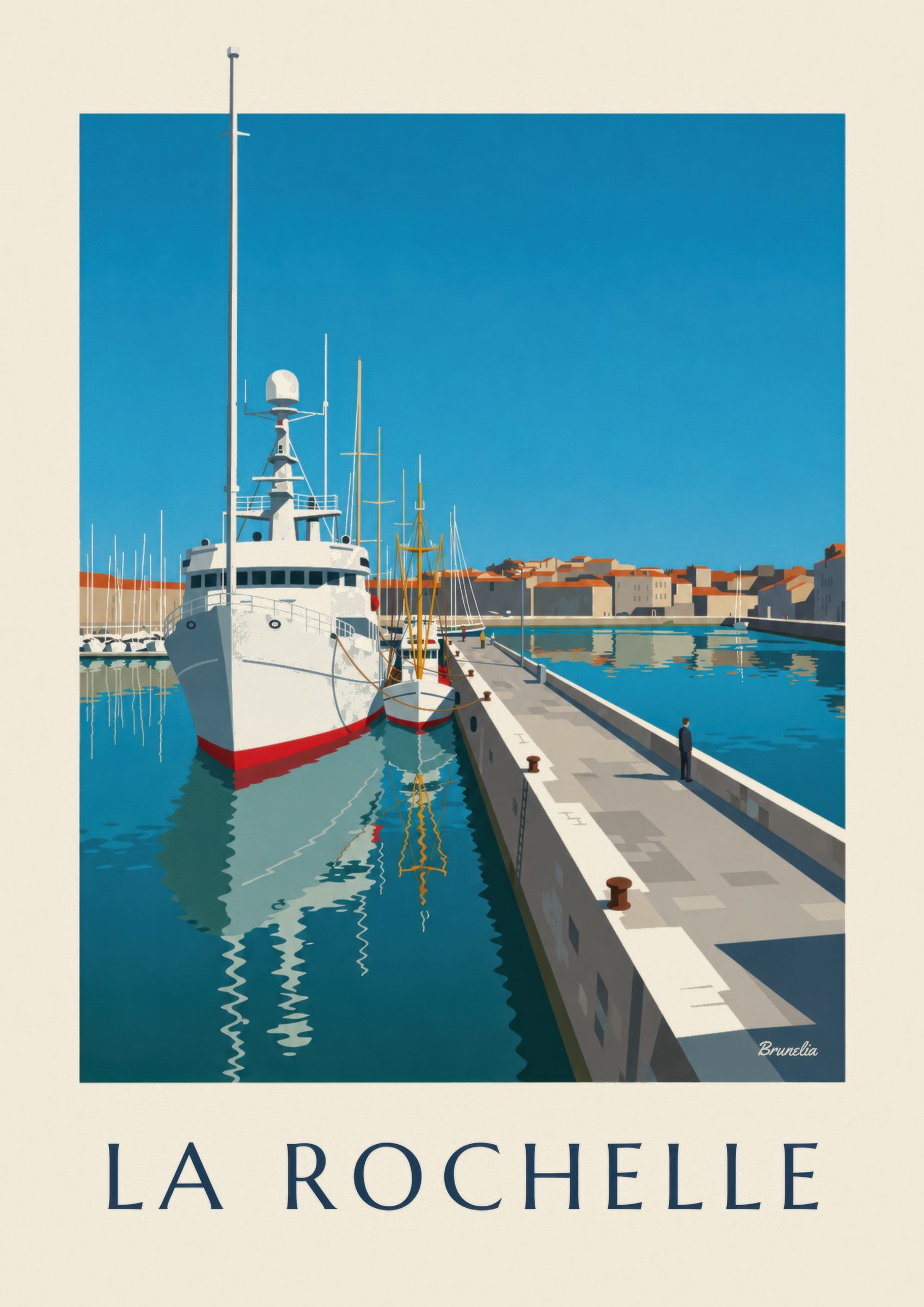 Affiche Bassin des Chalutiers à La Rochelle: zbliżenie szczegółu
