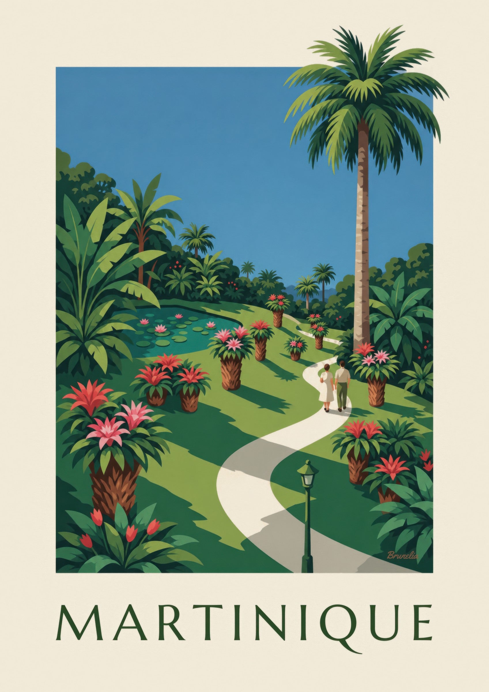 Affiche Martinique, jardin de Balata et broméliacées: zbliżenie szczegółu
