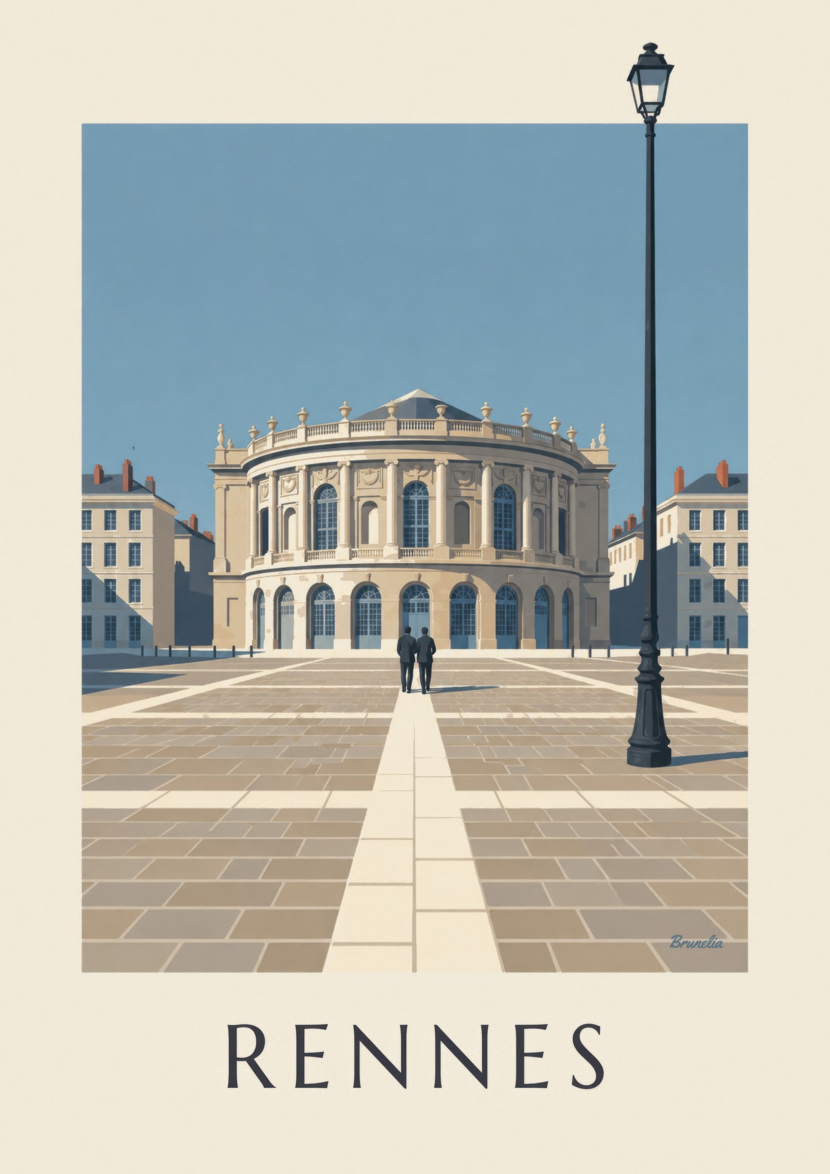 Affiche Rennes, l’opéra en rotonde place de la Mairie: zbliżenie szczegółu