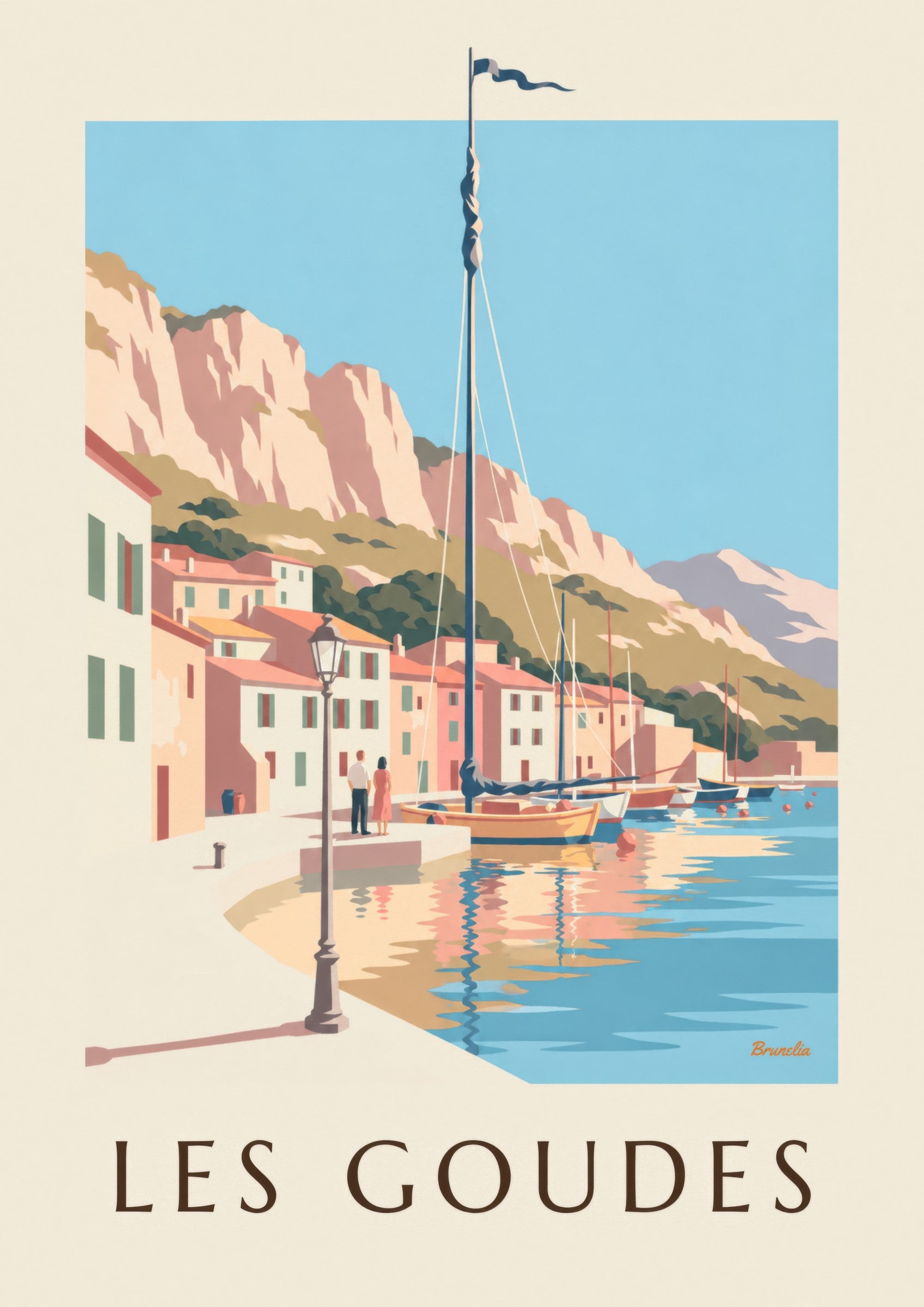 Affiche port des Goudes au coucher du soleil: zbliżenie szczegółu