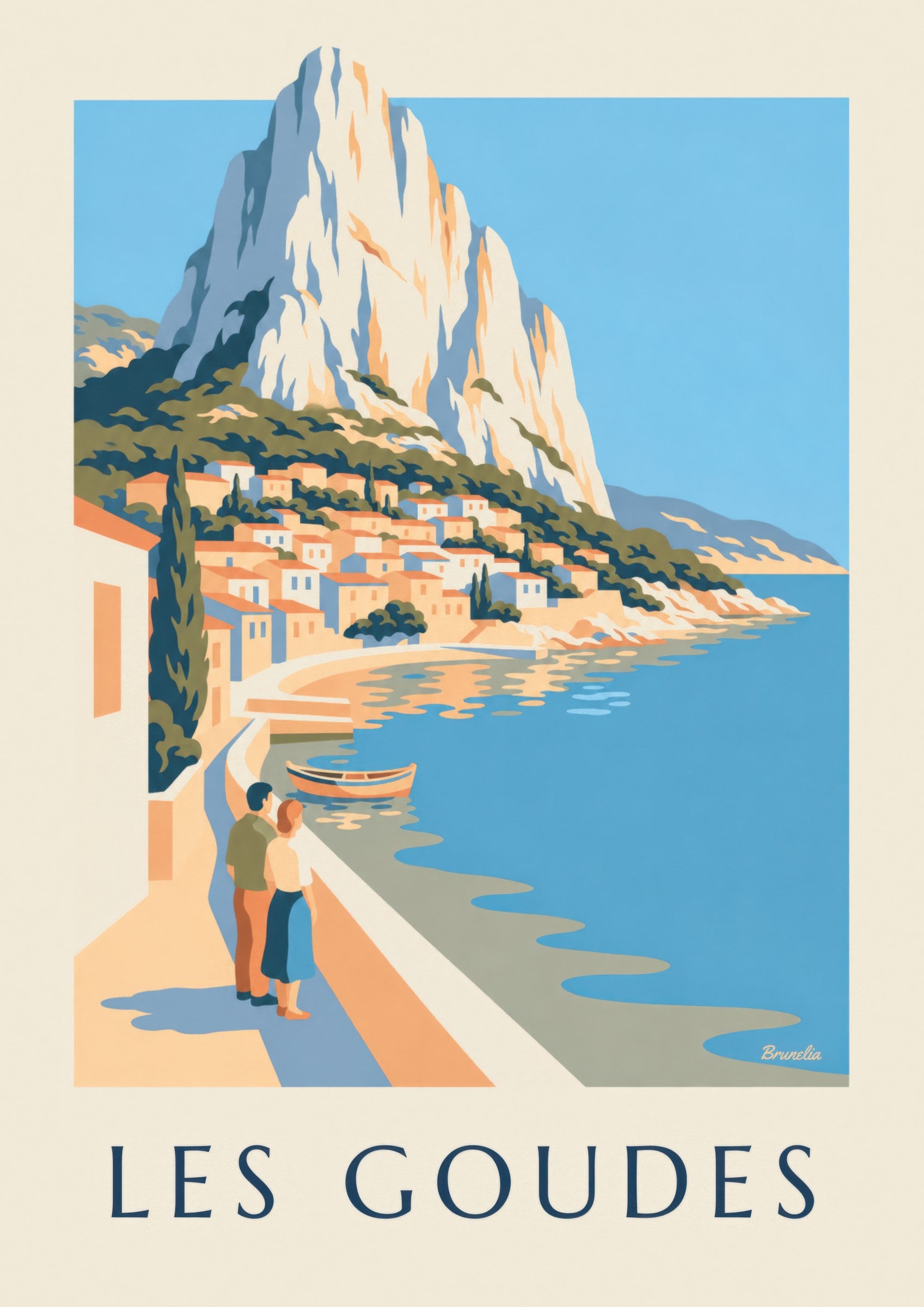 Affiche Les Goudes vue de la mer: zbliżenie szczegółu
