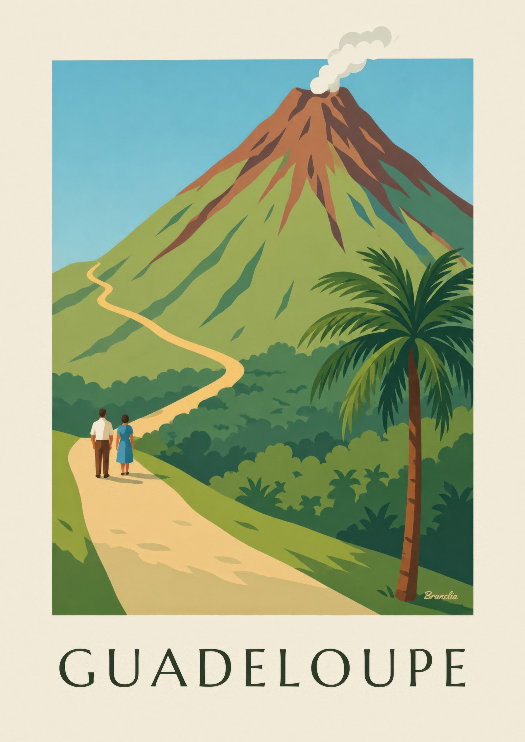 Plakat Gwadelupa, wulkan La Soufrière: zbliżenie szczegółu