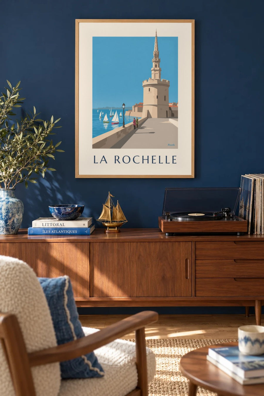 Plakat Wieży Latarni w La Rochelle : w ramie na ścianie