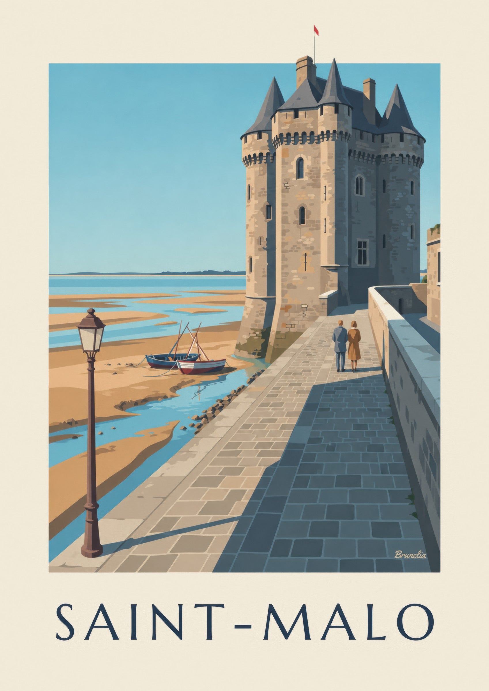 Plakat Wieży Solidor w Saint-Servan, Saint-Malo: zbliżenie szczegółu