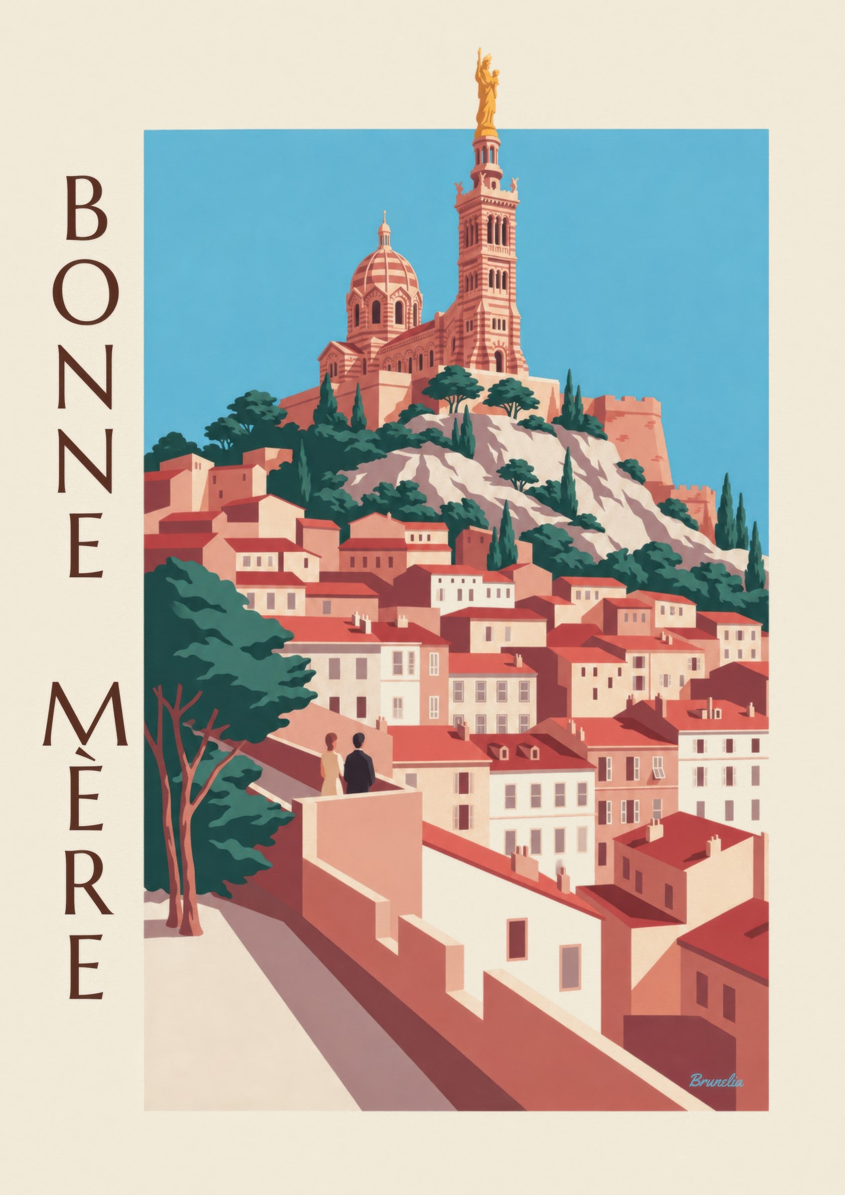 Affiche Notre-Dame-de-la-Garde à Marseille: zbliżenie szczegółu