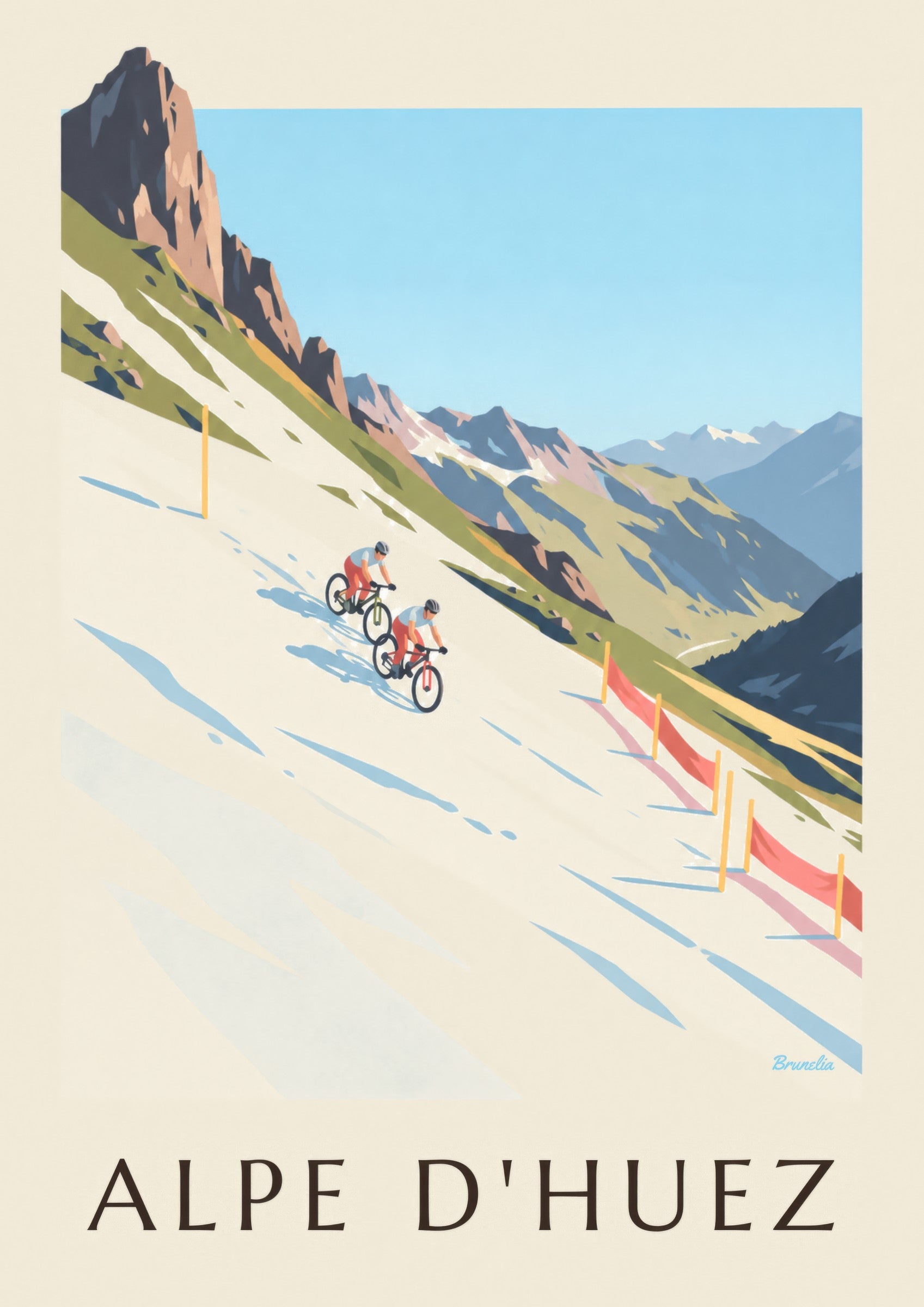 Affiche Alpe d'Huez, VTT sur la neige: zbliżenie szczegółu