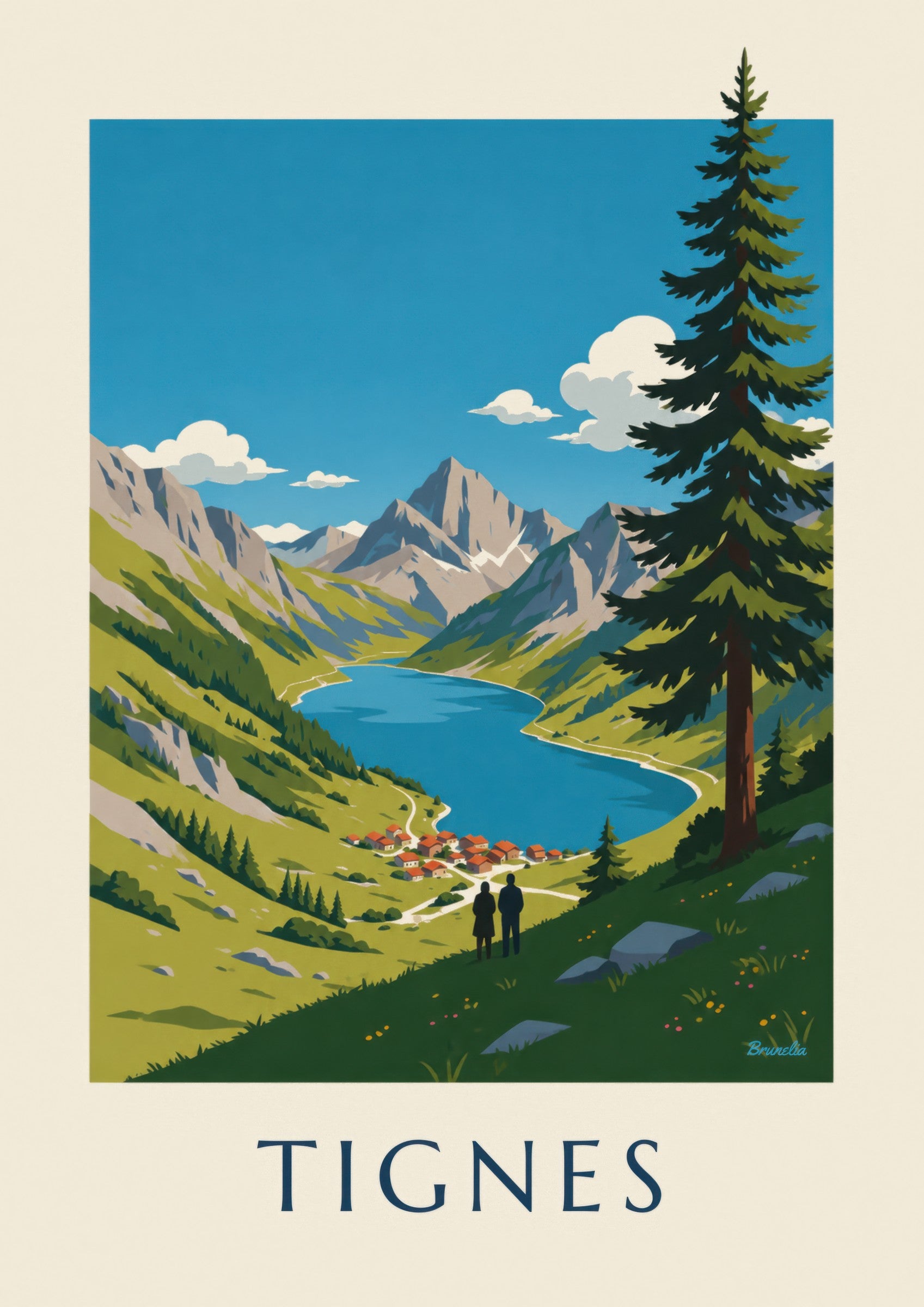 Affiche Tignes, lac du Chevril bleu profond: zbliżenie szczegółu
